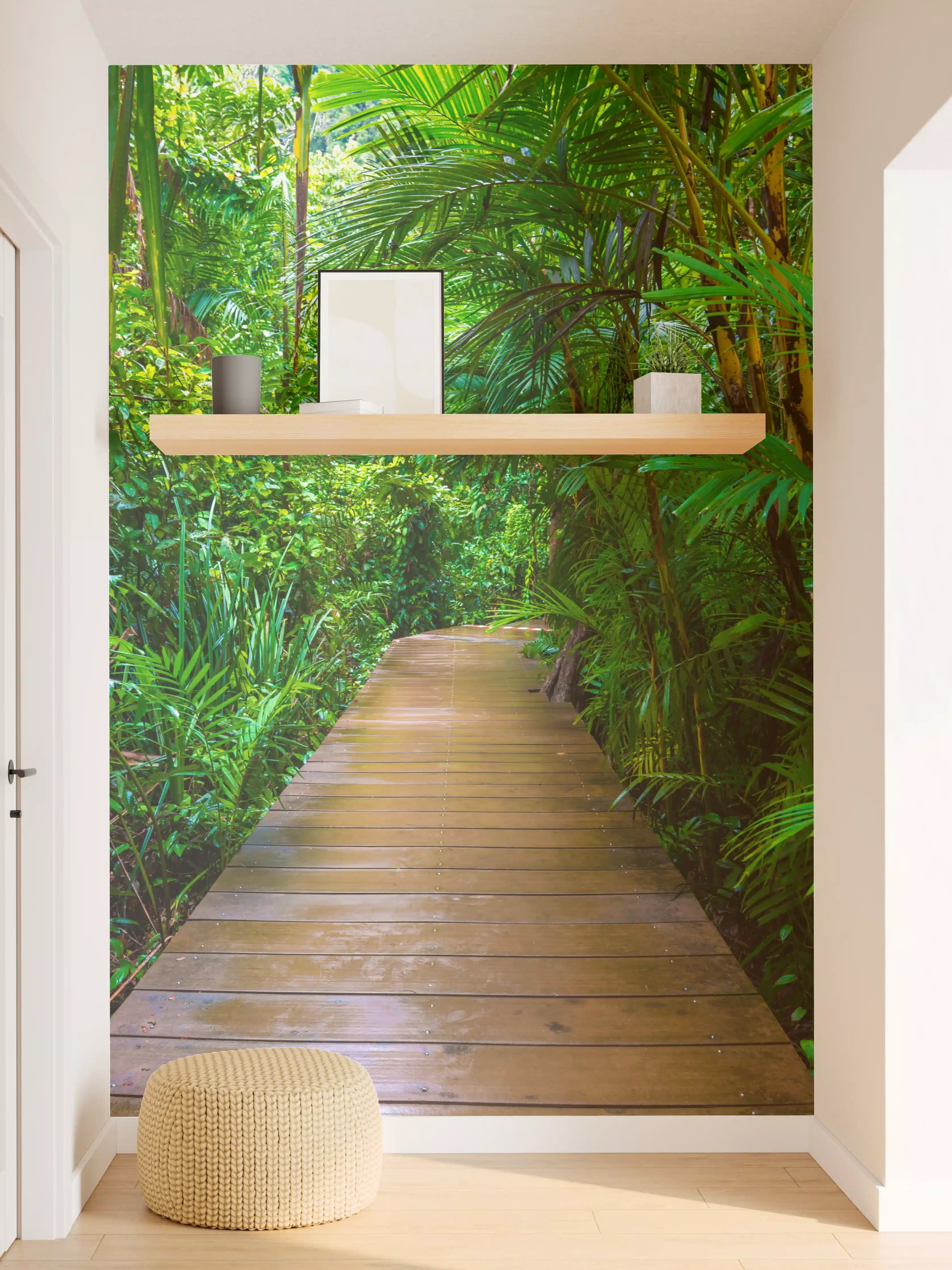 Wandverkleidung Flur - Dschungelpfad in tropischer Natur