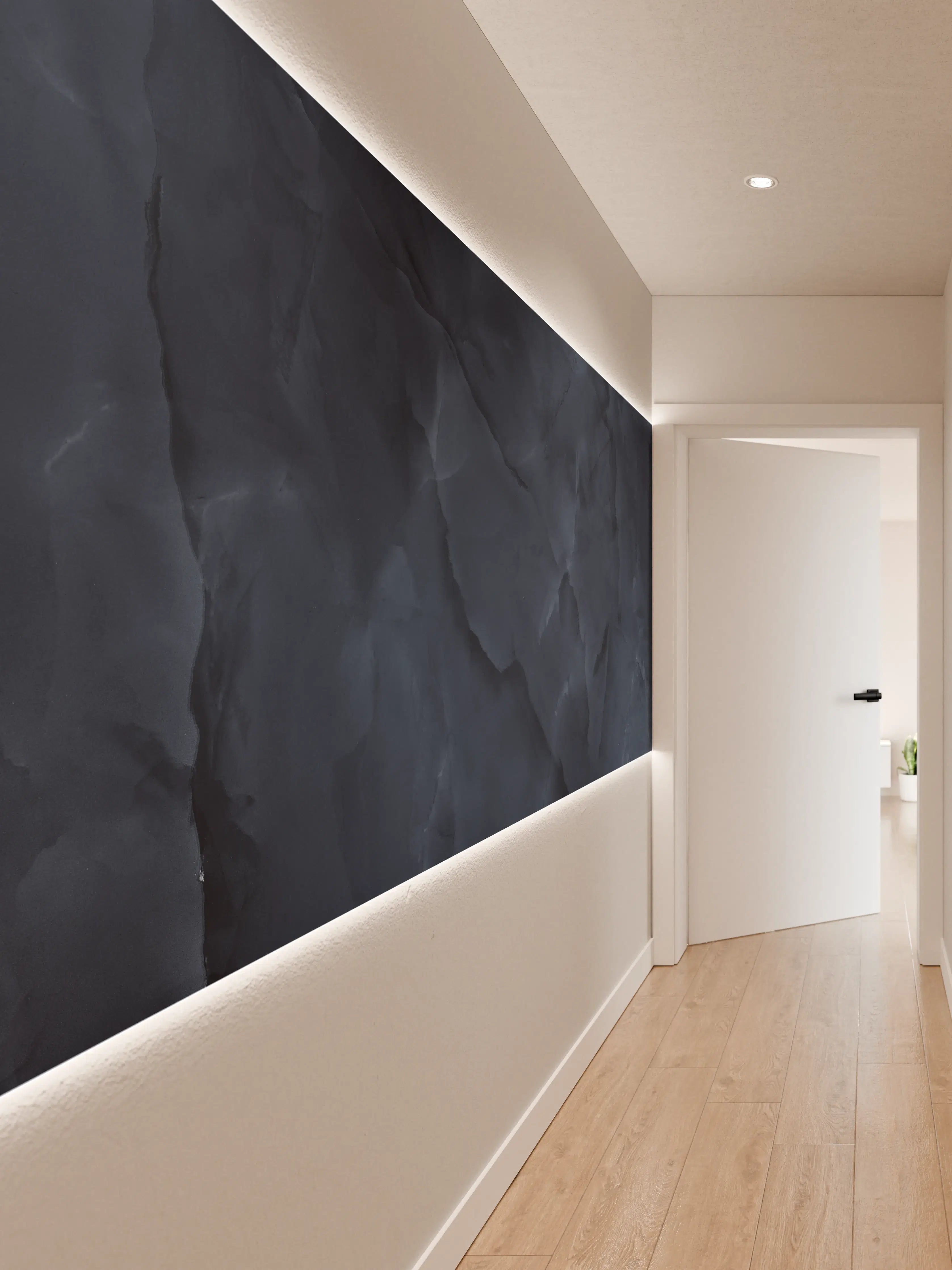 Wandverkleidung Flur - Dunkelblauer Onyx-Marmor