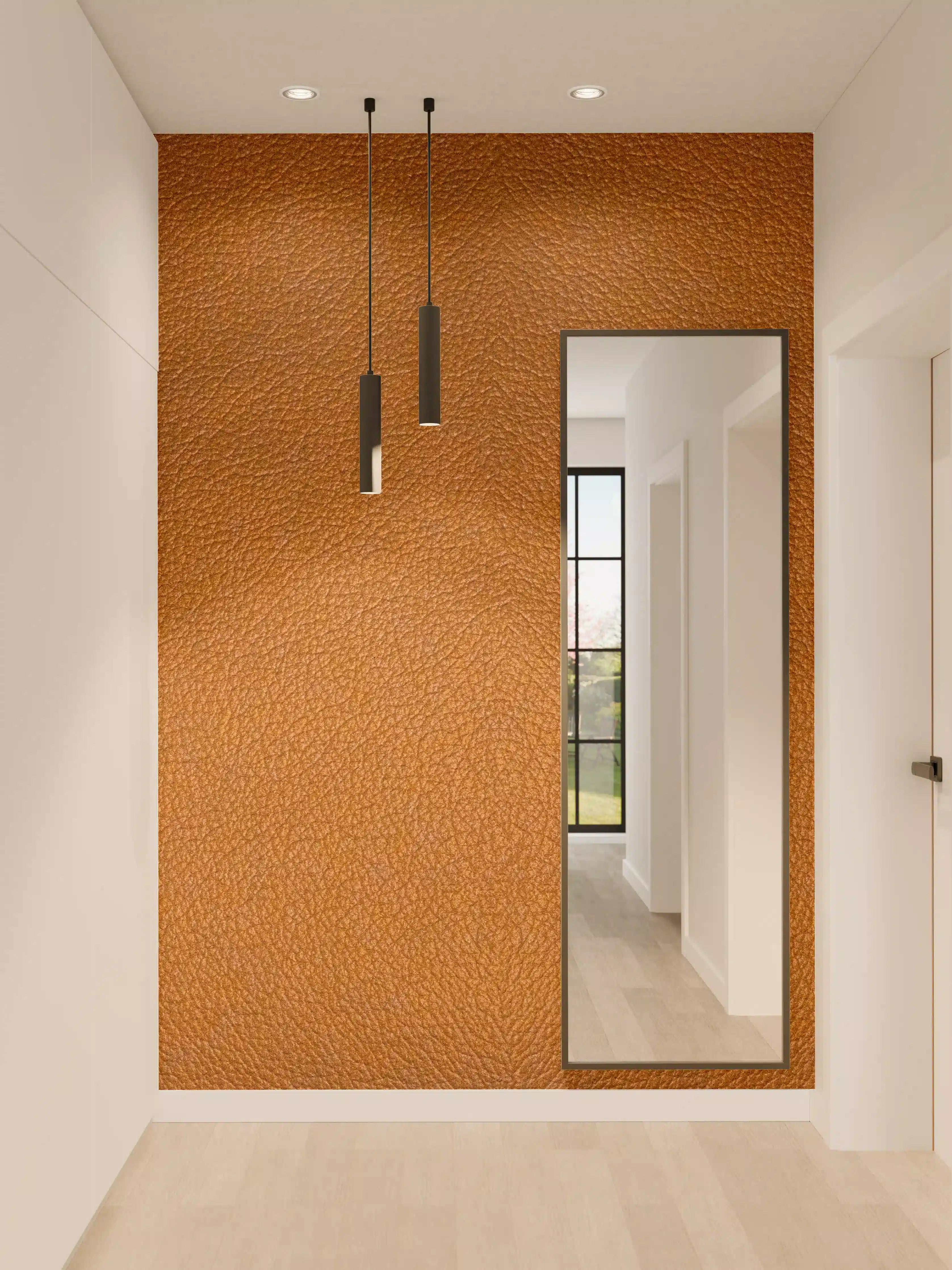 Wandverkleidung Flur - Dunkelbraune Leder Textur