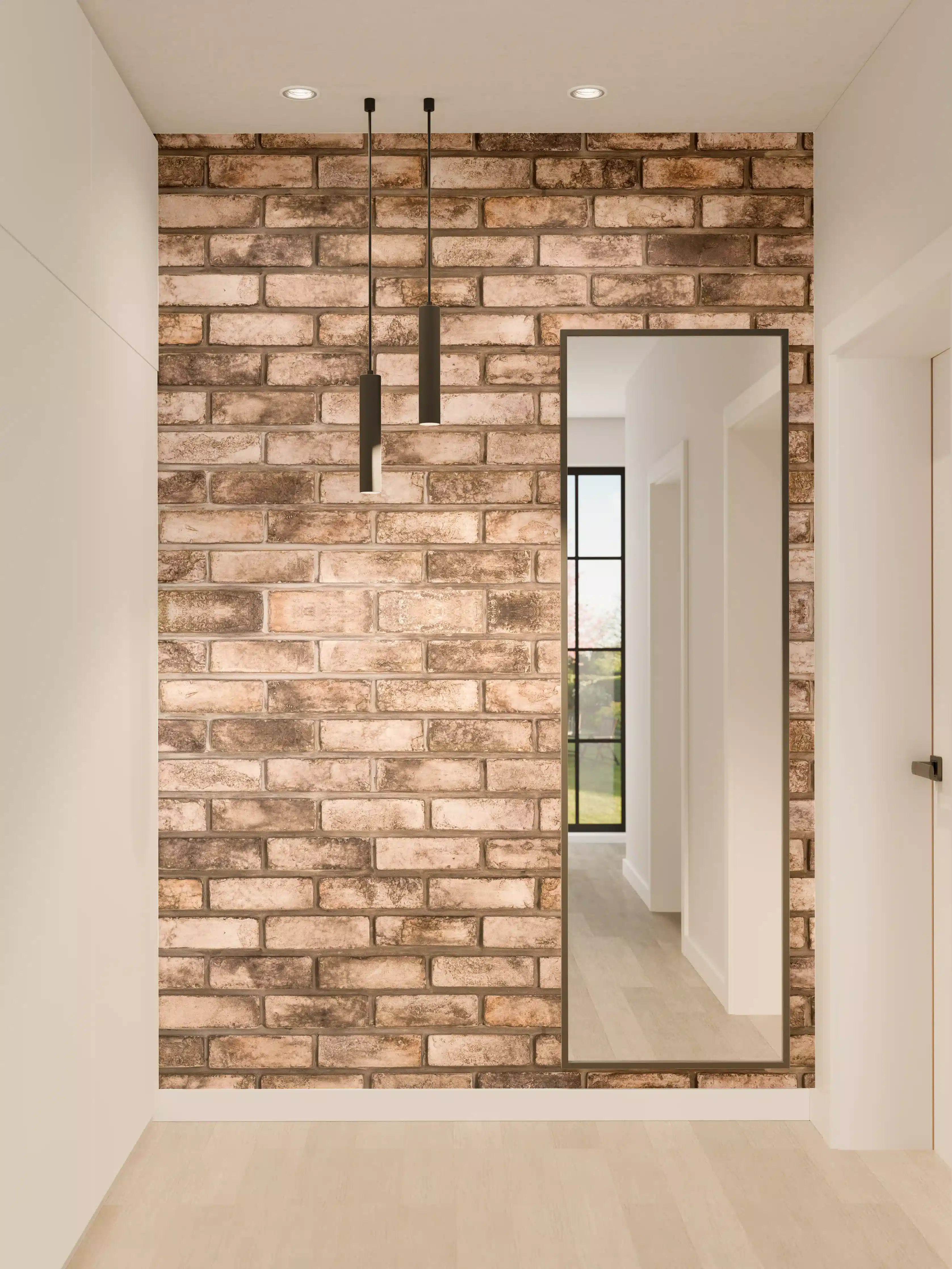 Wandverkleidung Flur - Dunkelbraune Steinmauer