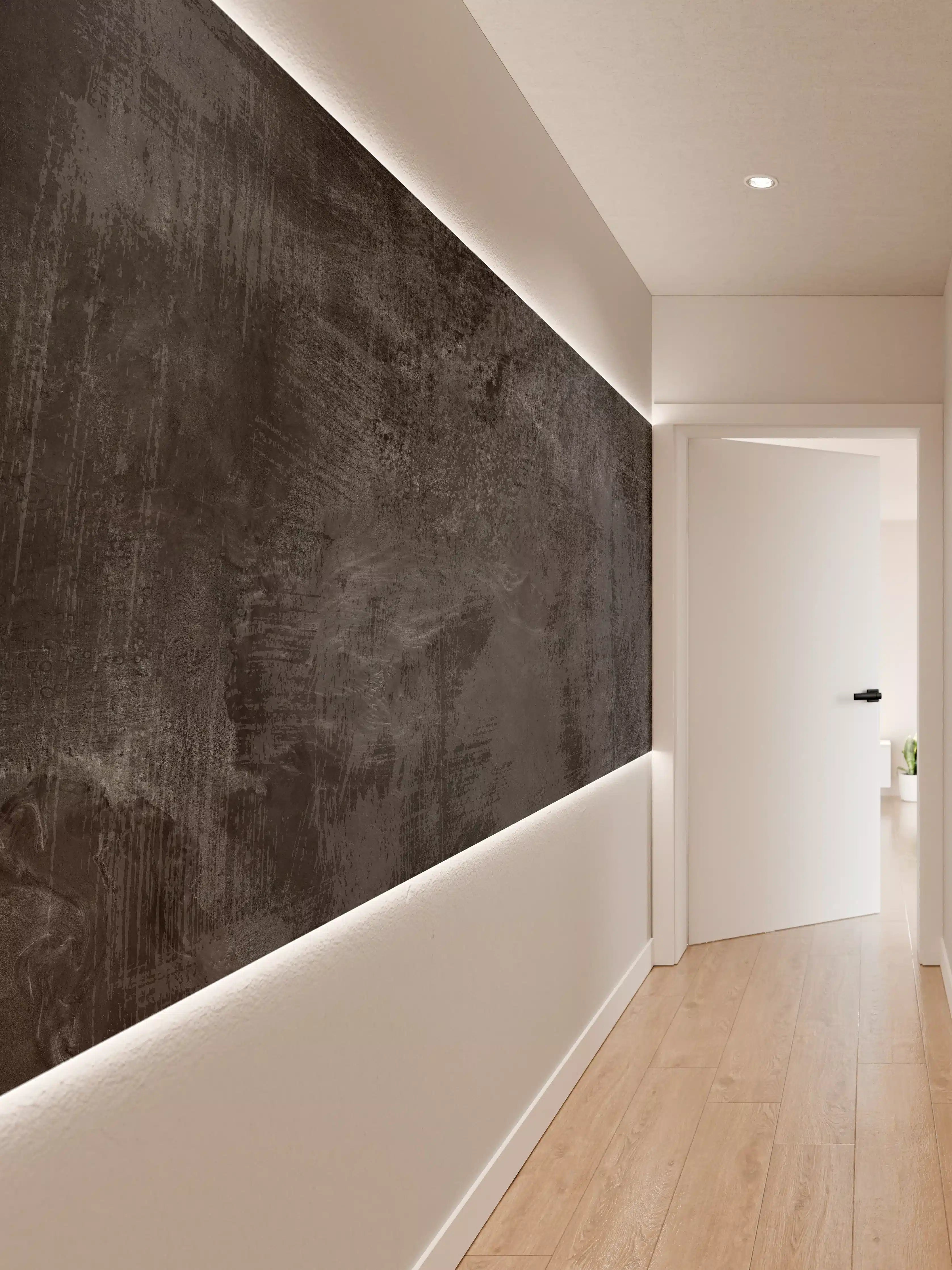 Wandverkleidung Flur - Dunkelgrauer Zement-Hintergrund