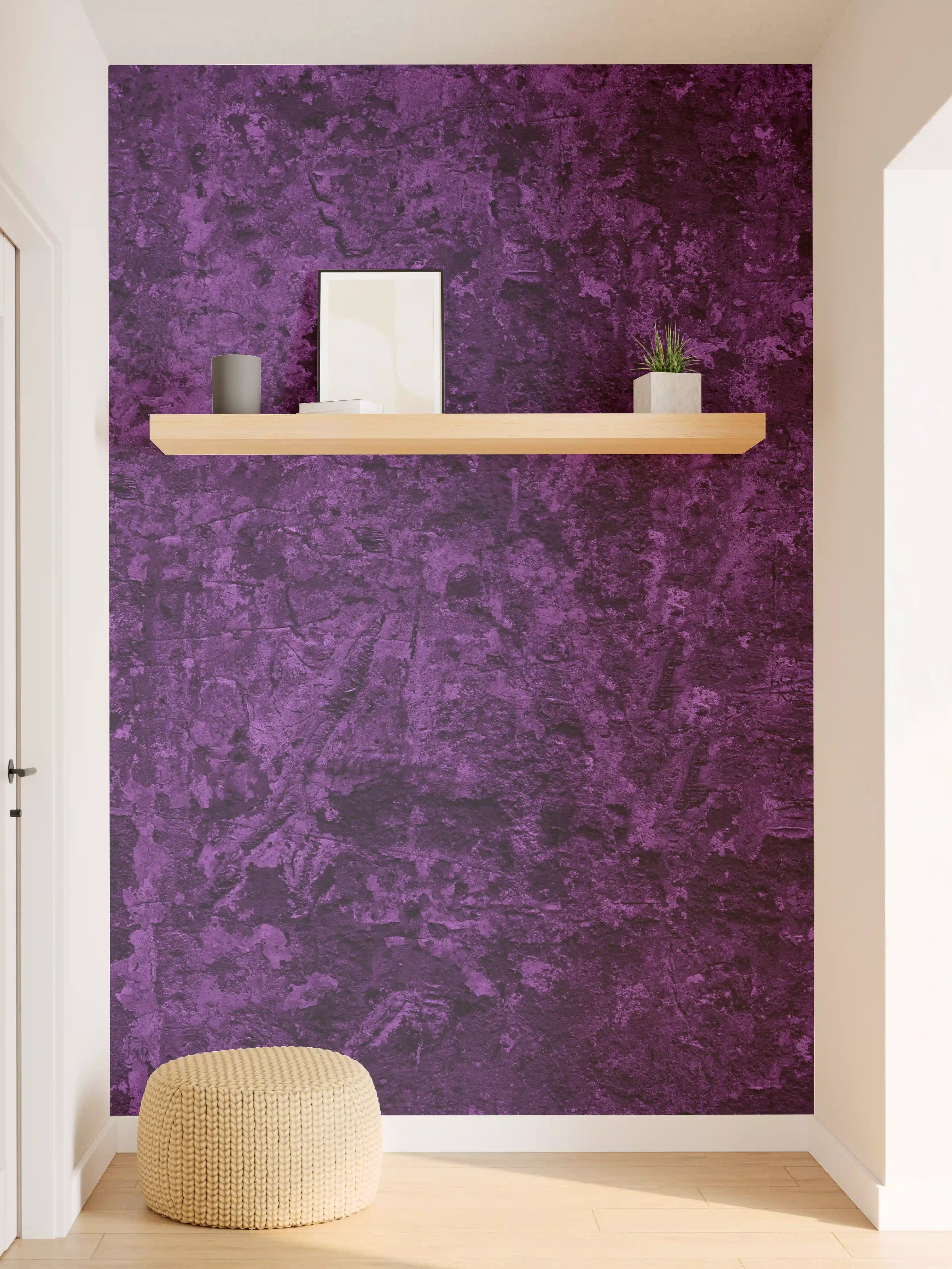 Wandverkleidung Flur - Dunkelviolette grobe Wandtextur