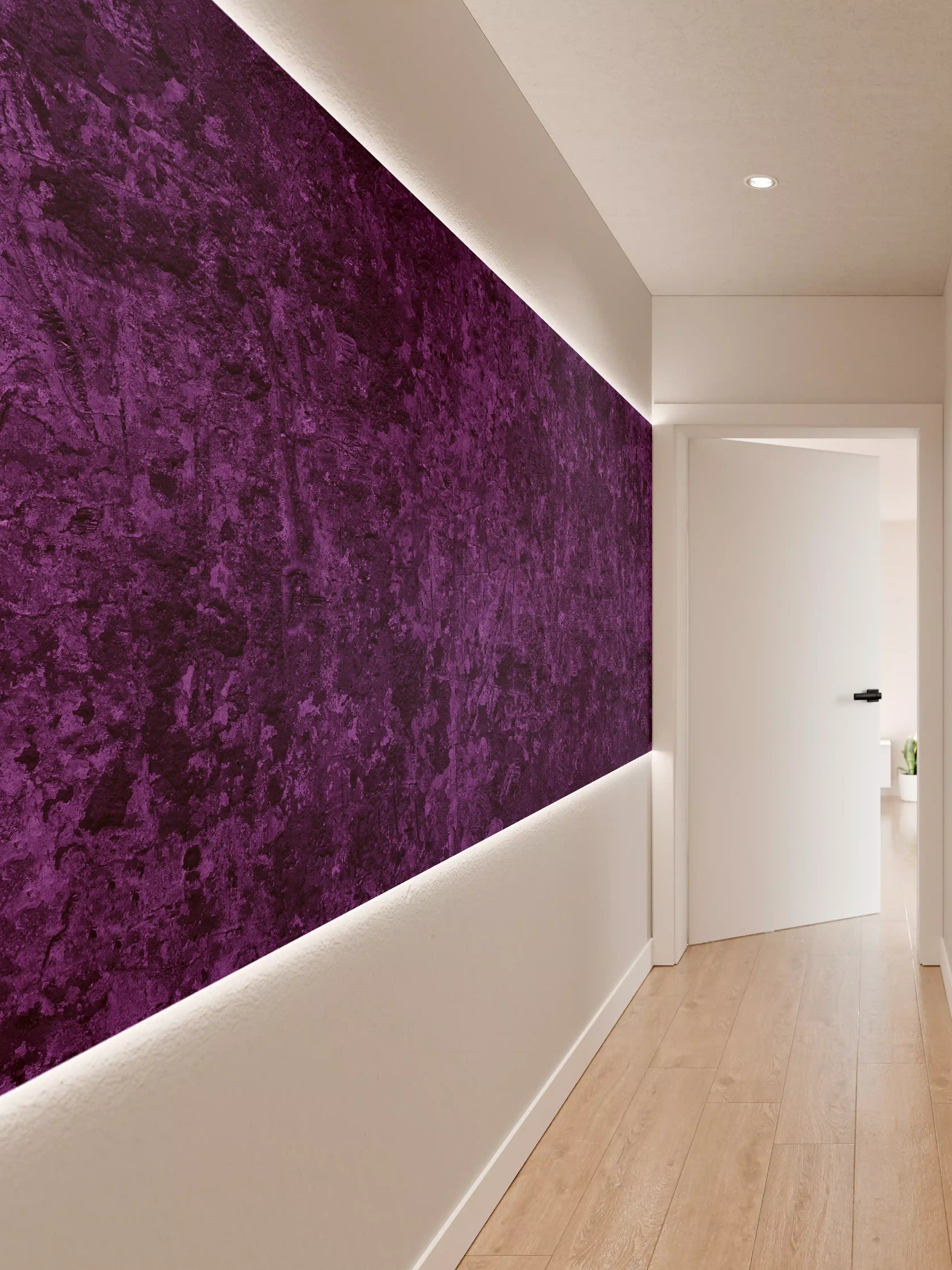 Wandverkleidung Flur - Dunkelviolette grobe Wandtextur