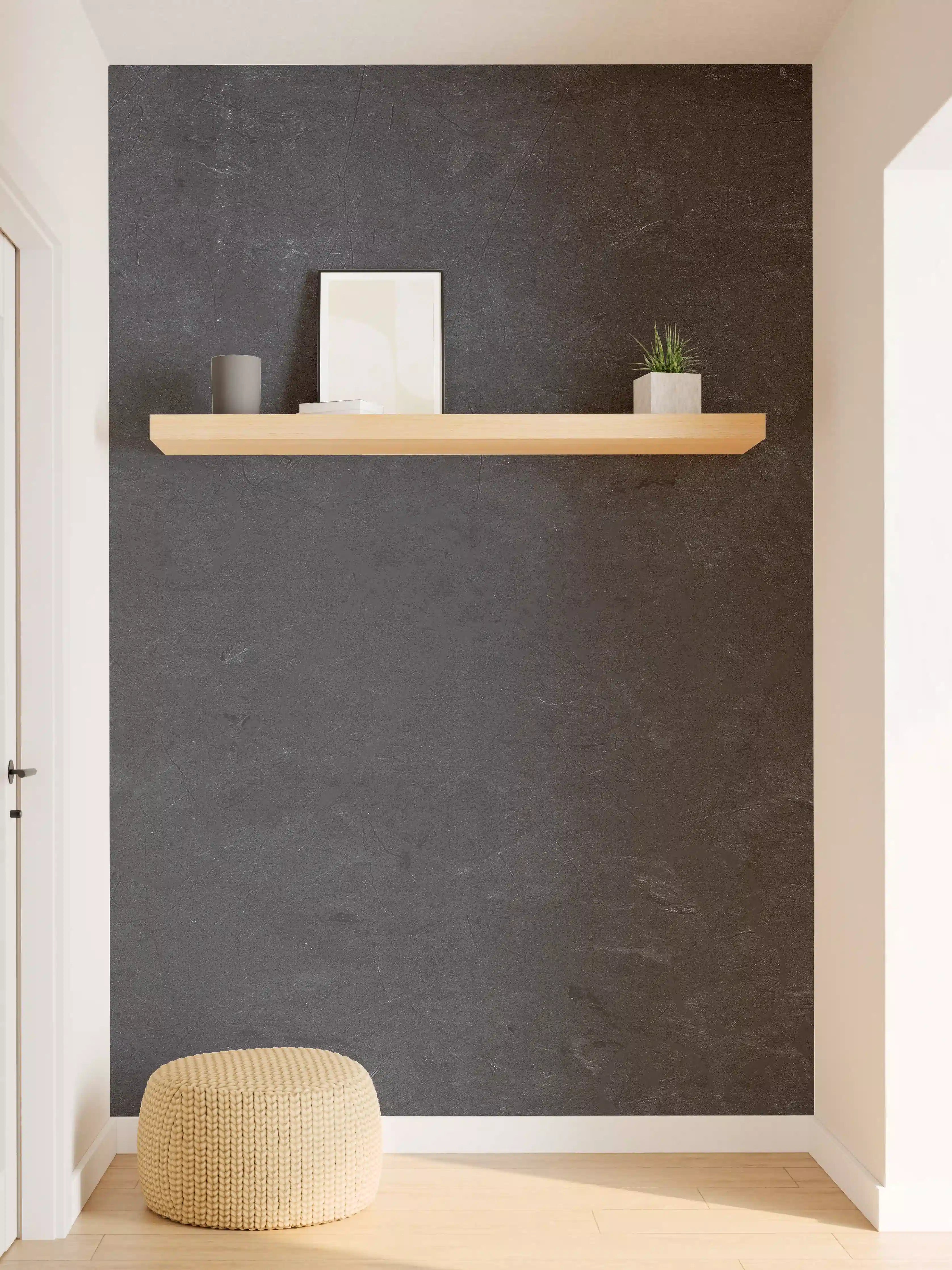 Wandverkleidung Flur - Dunkle Stein- oder Schieferwand