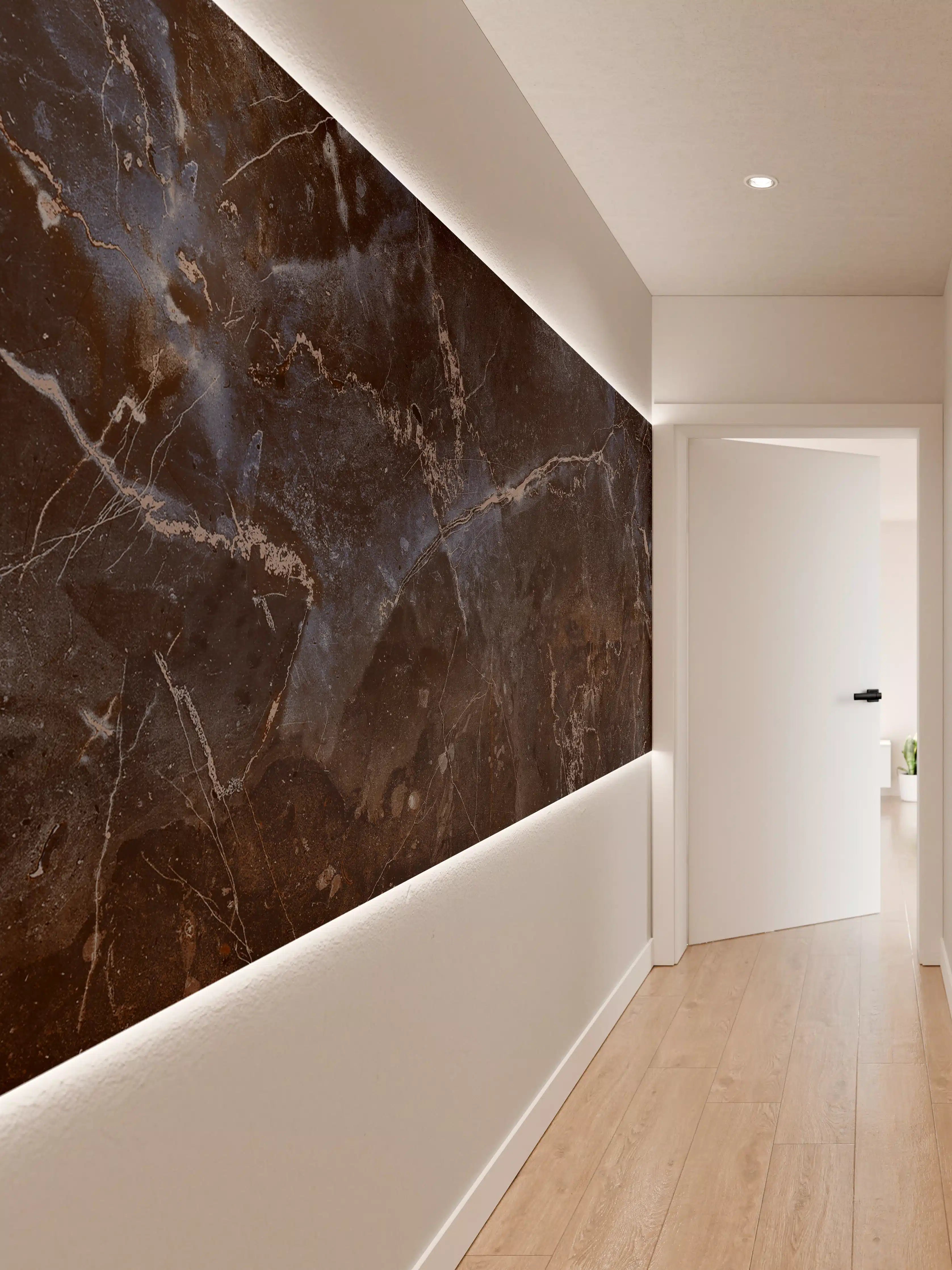 Wandverkleidung Flur - Dunkler Marmor