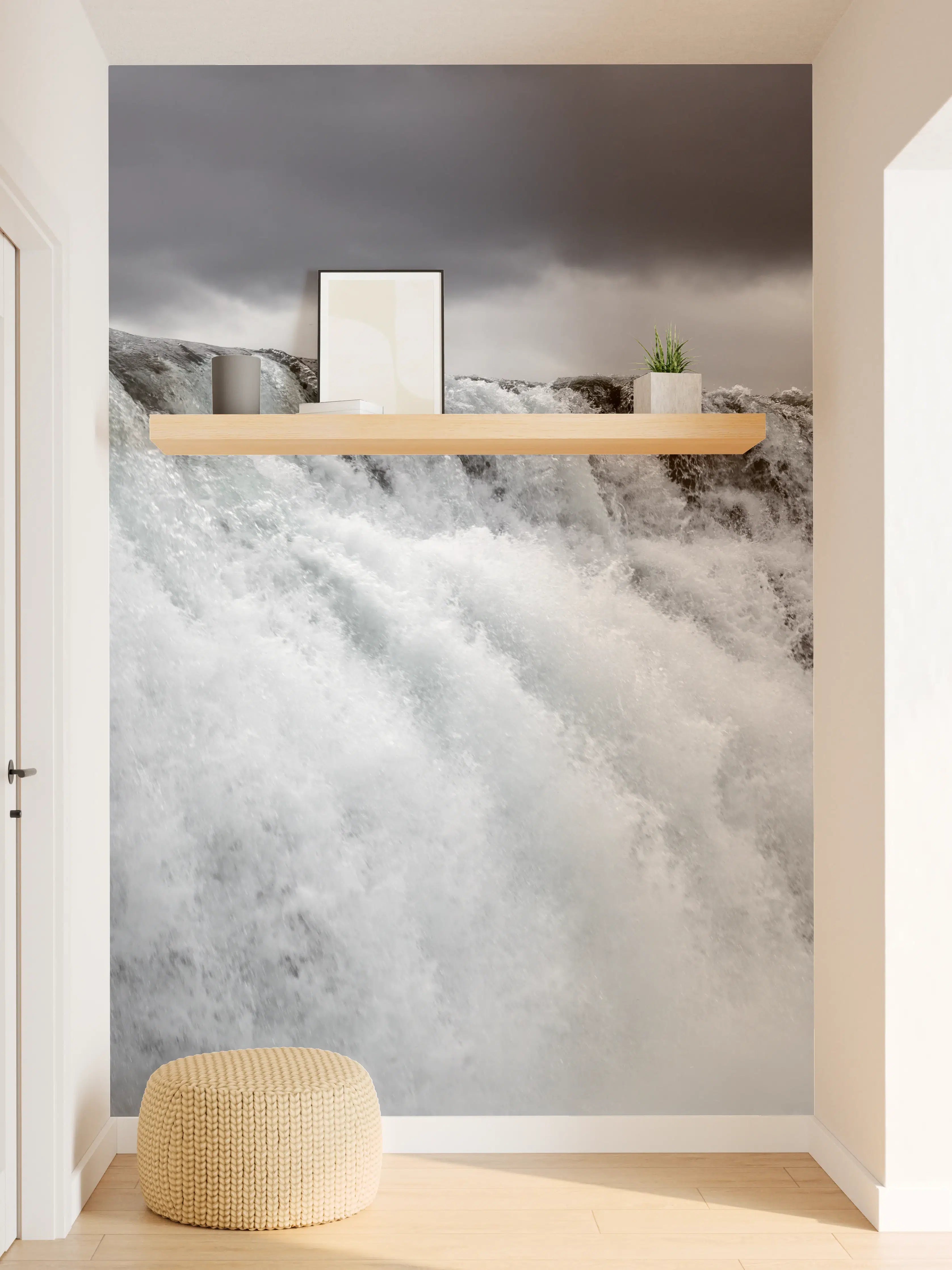 Wandverkleidung Flur - Dunkler Wasserfall