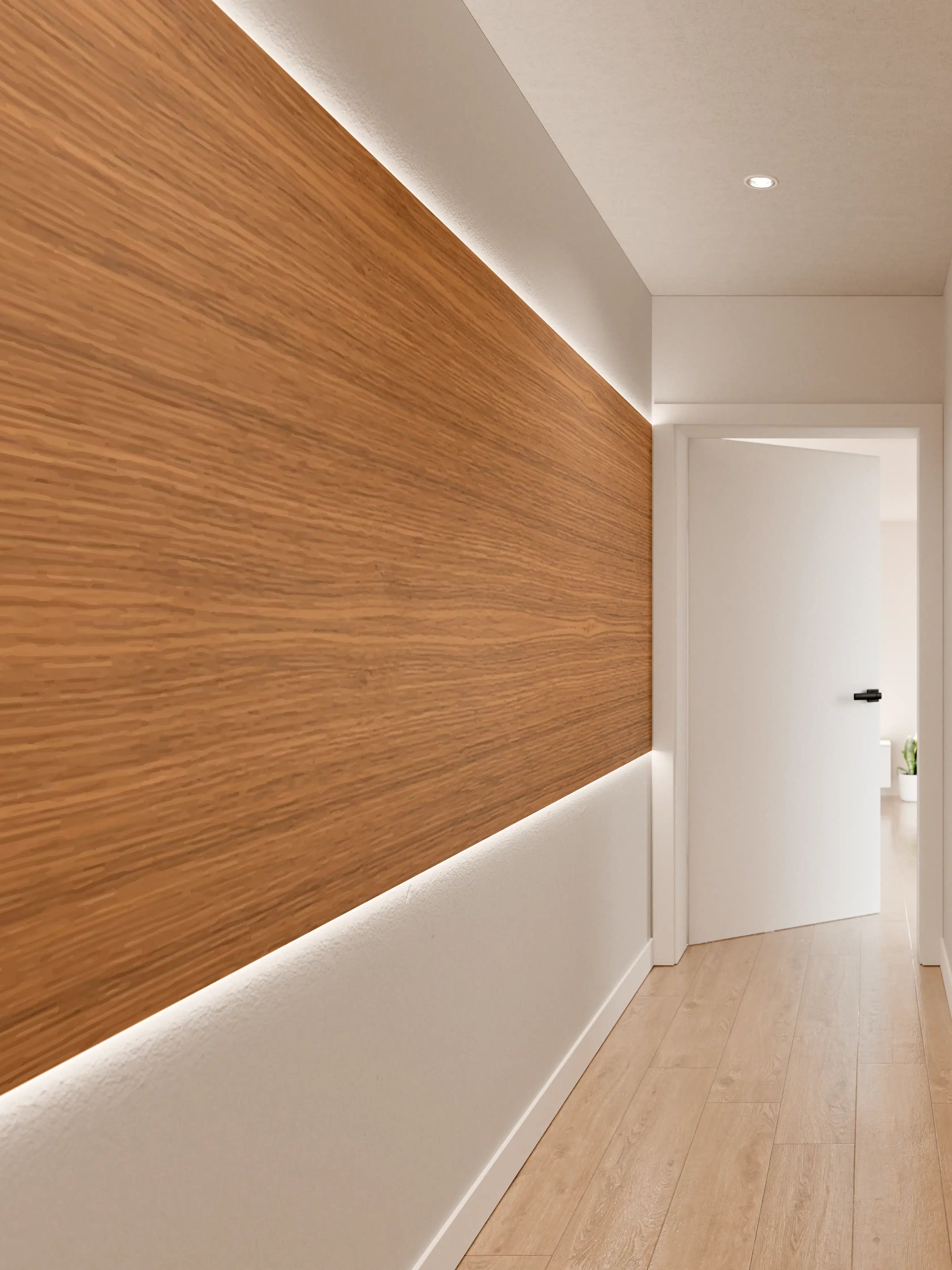 Wandverkleidung Flur - Edle Braun-Holztextur