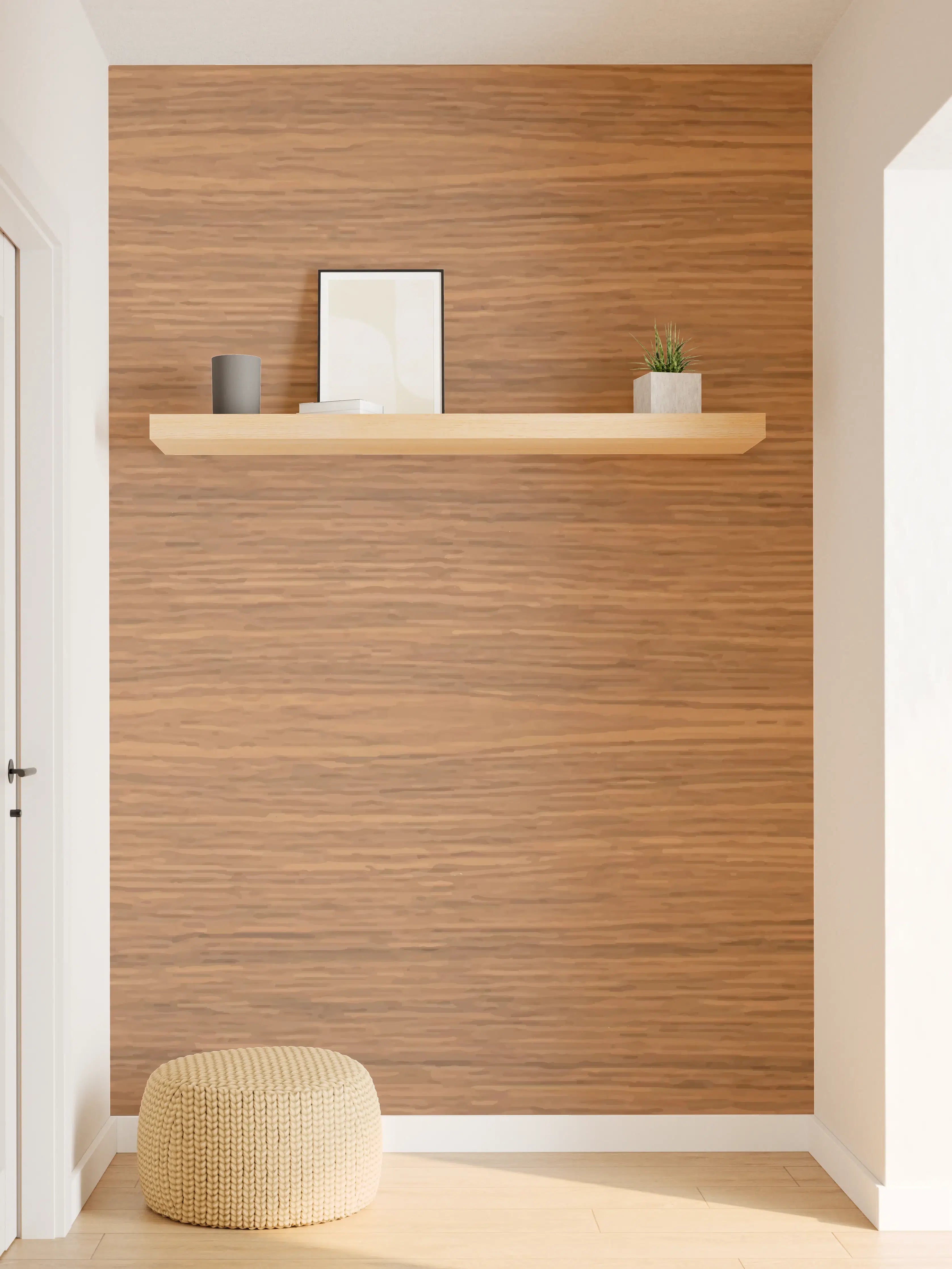 Wandverkleidung Flur - Edle Holzoptik Dunkelbraun Textur