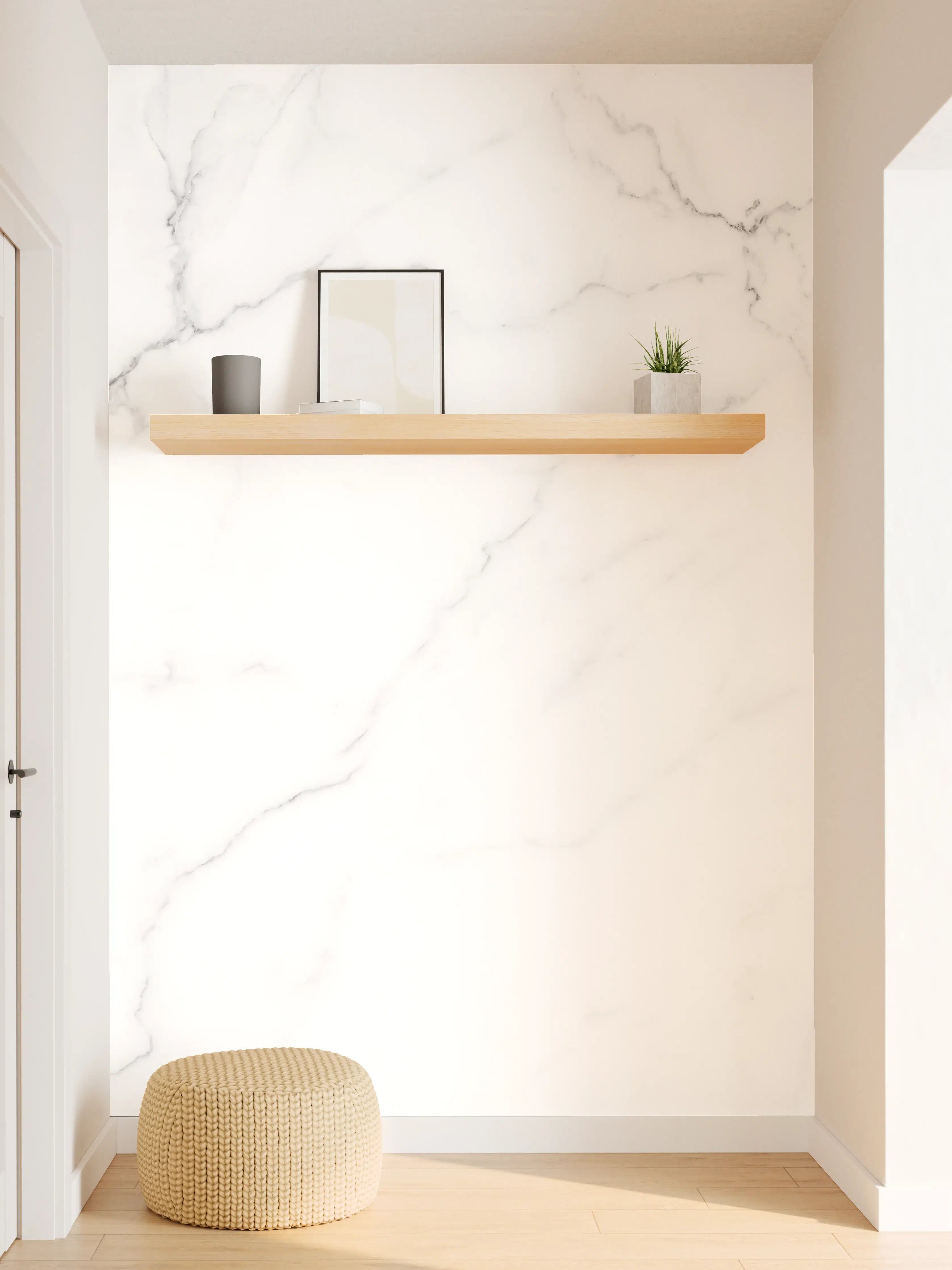 Wandverkleidung Flur - Edle Marmor-Textur im Luxus-Stil