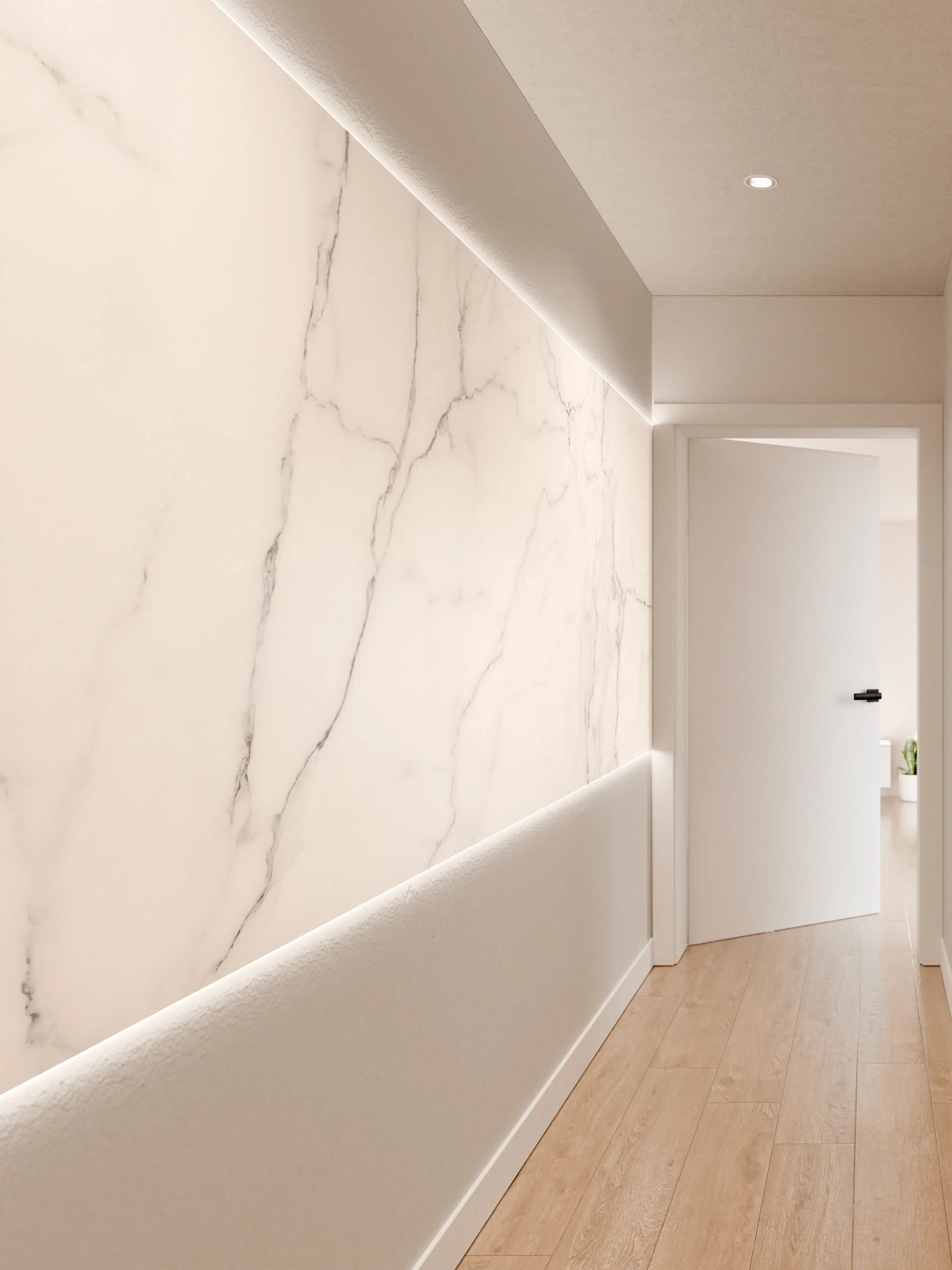 Wandverkleidung Flur - Edle Marmor-Textur im Luxus-Stil