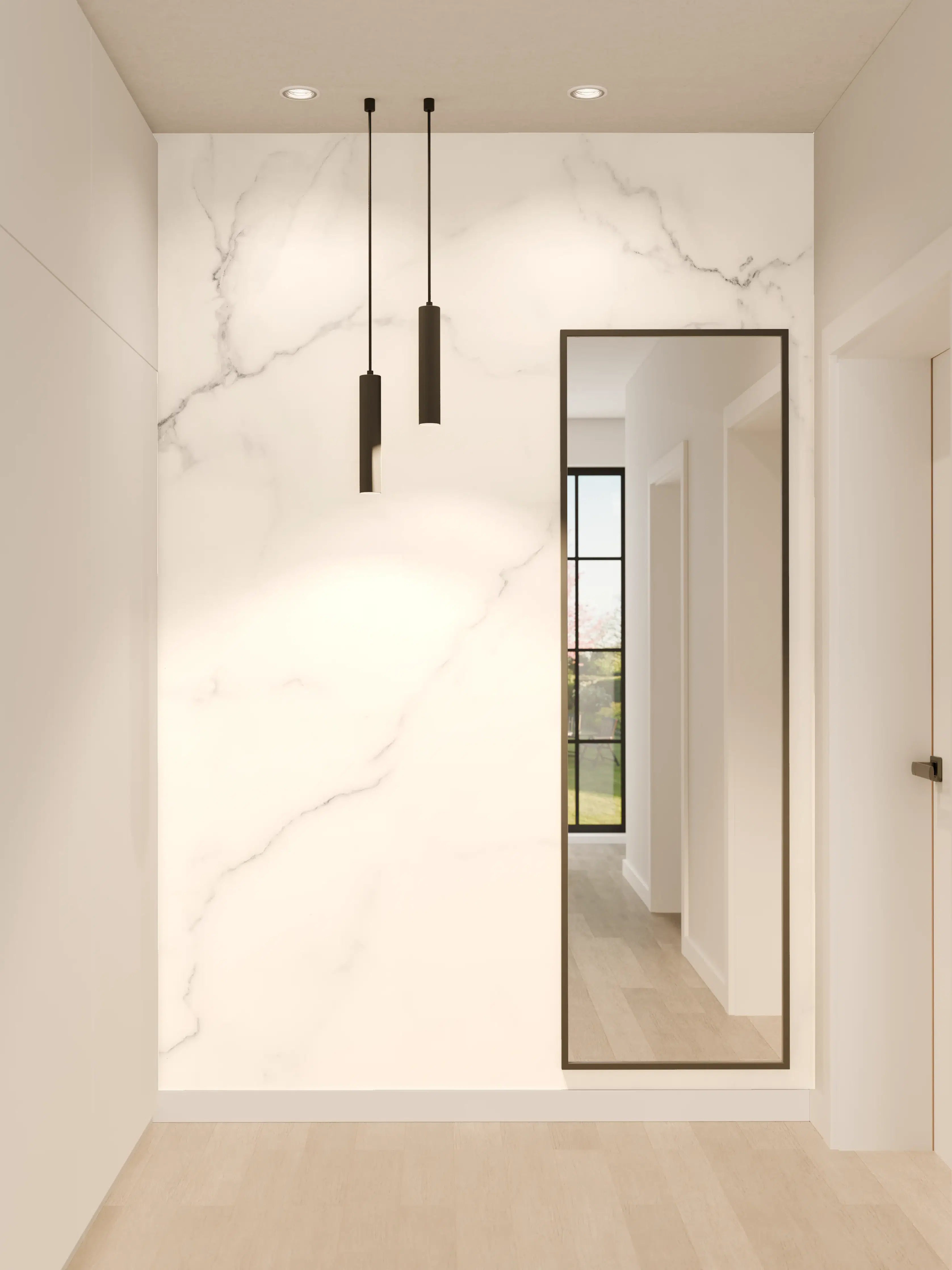 Wandverkleidung Flur - Edle Marmor-Textur im Luxus-Stil