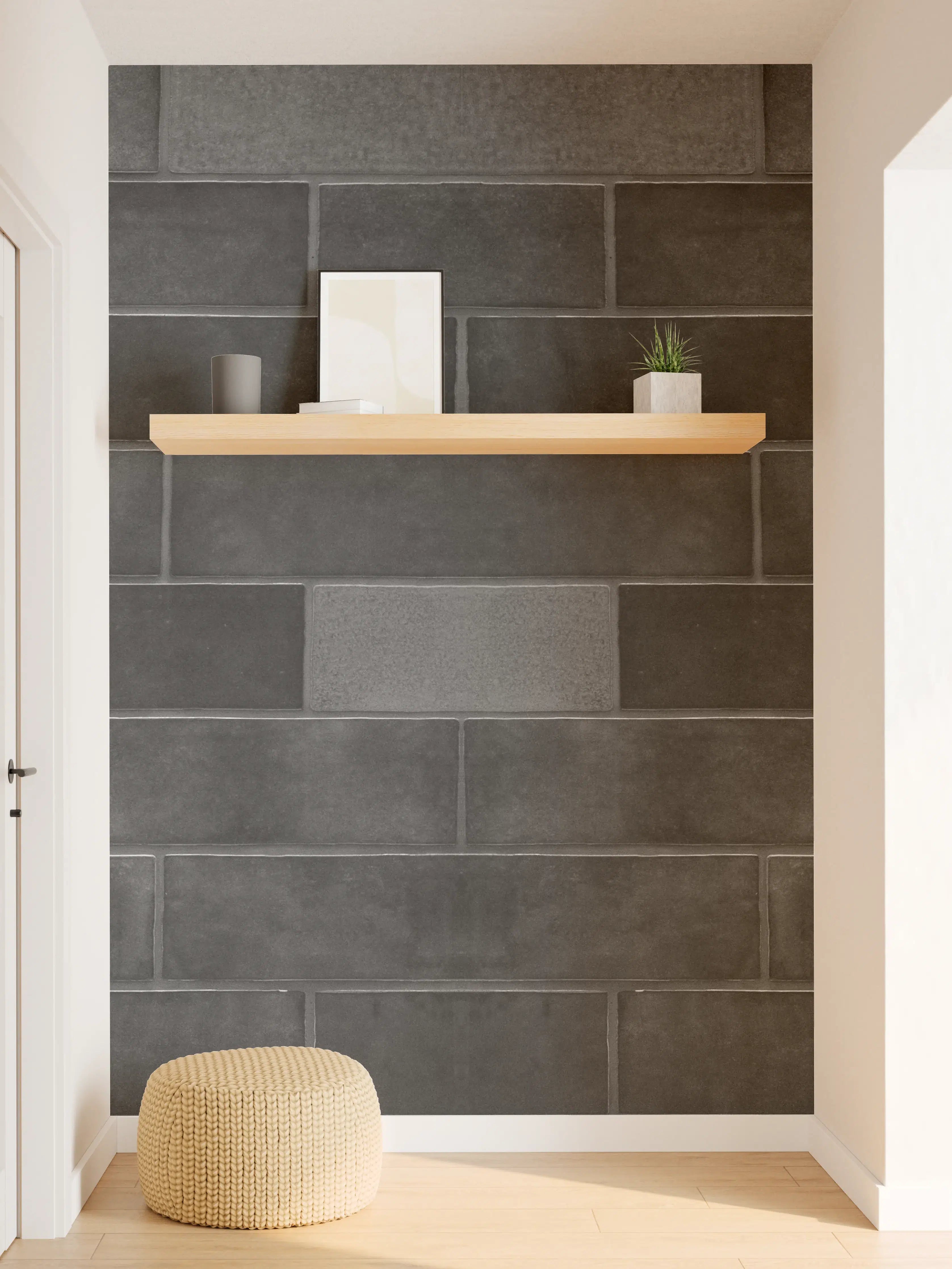 Wandverkleidung Flur - Edle Schwarze Ziegel