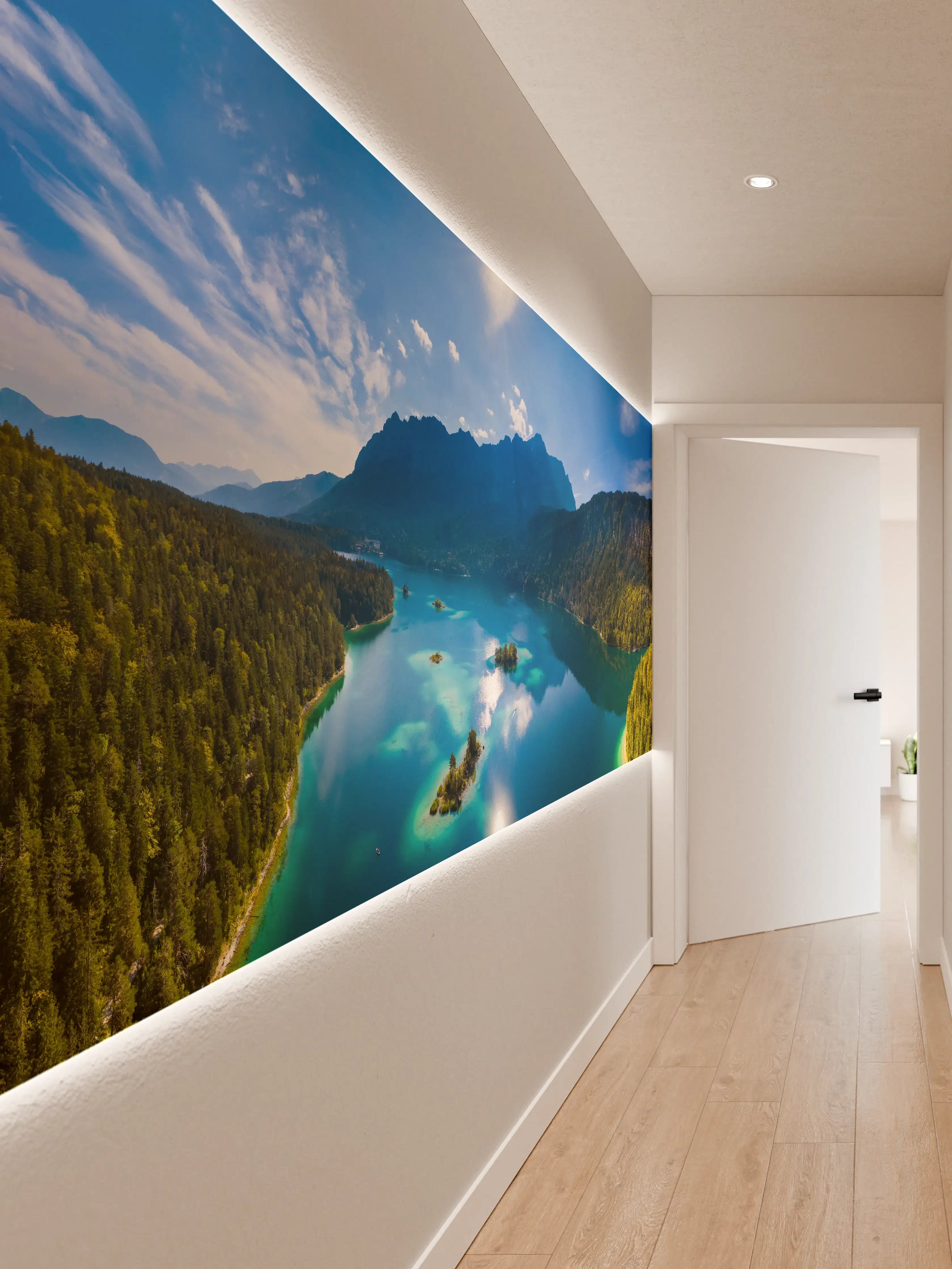Wandverkleidung Flur - Eibsees mit der Zugspitze im Hintergrund
