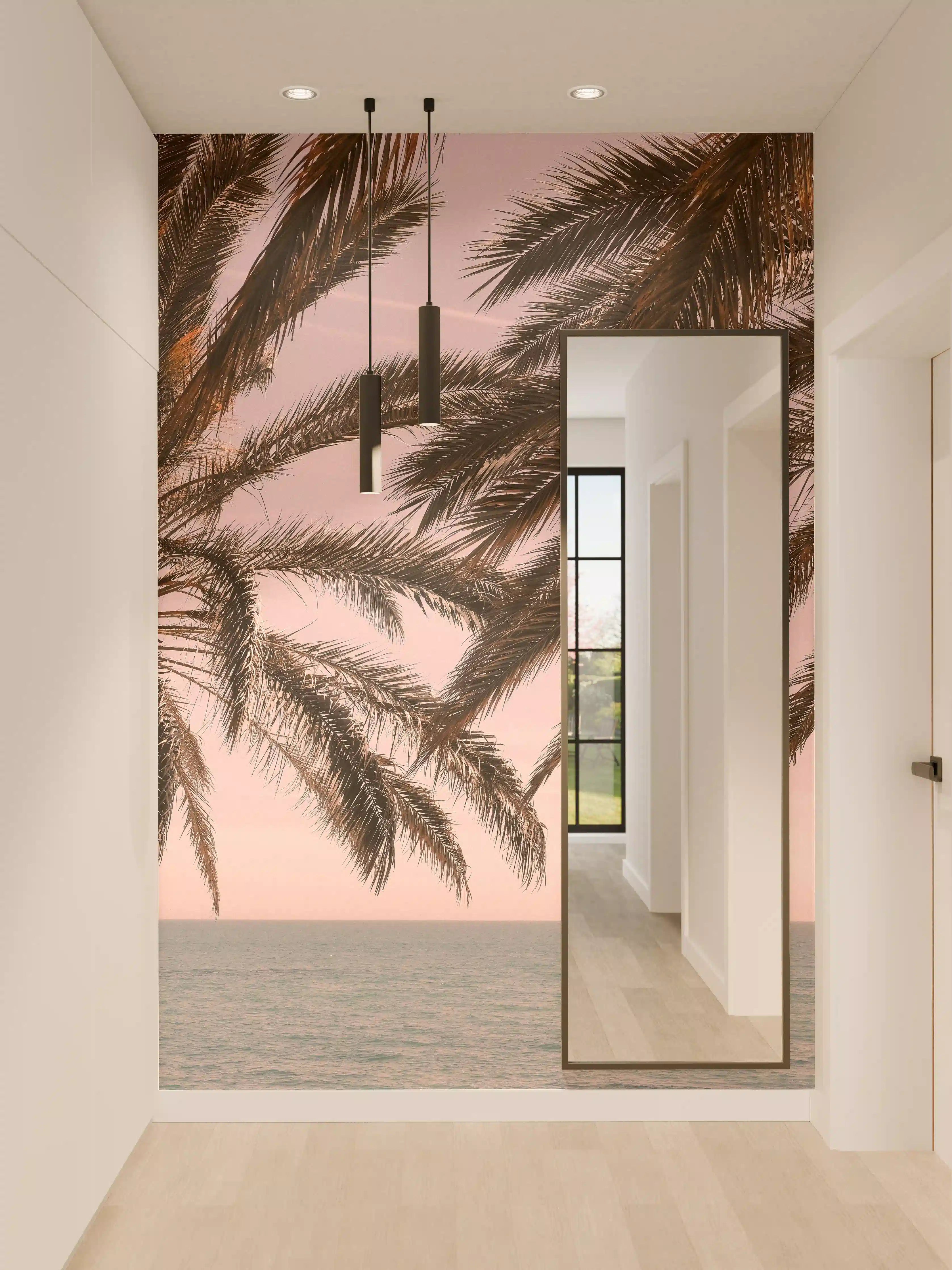 Wandverkleidung Flur - Elbstrand bei Sonnenuntergang