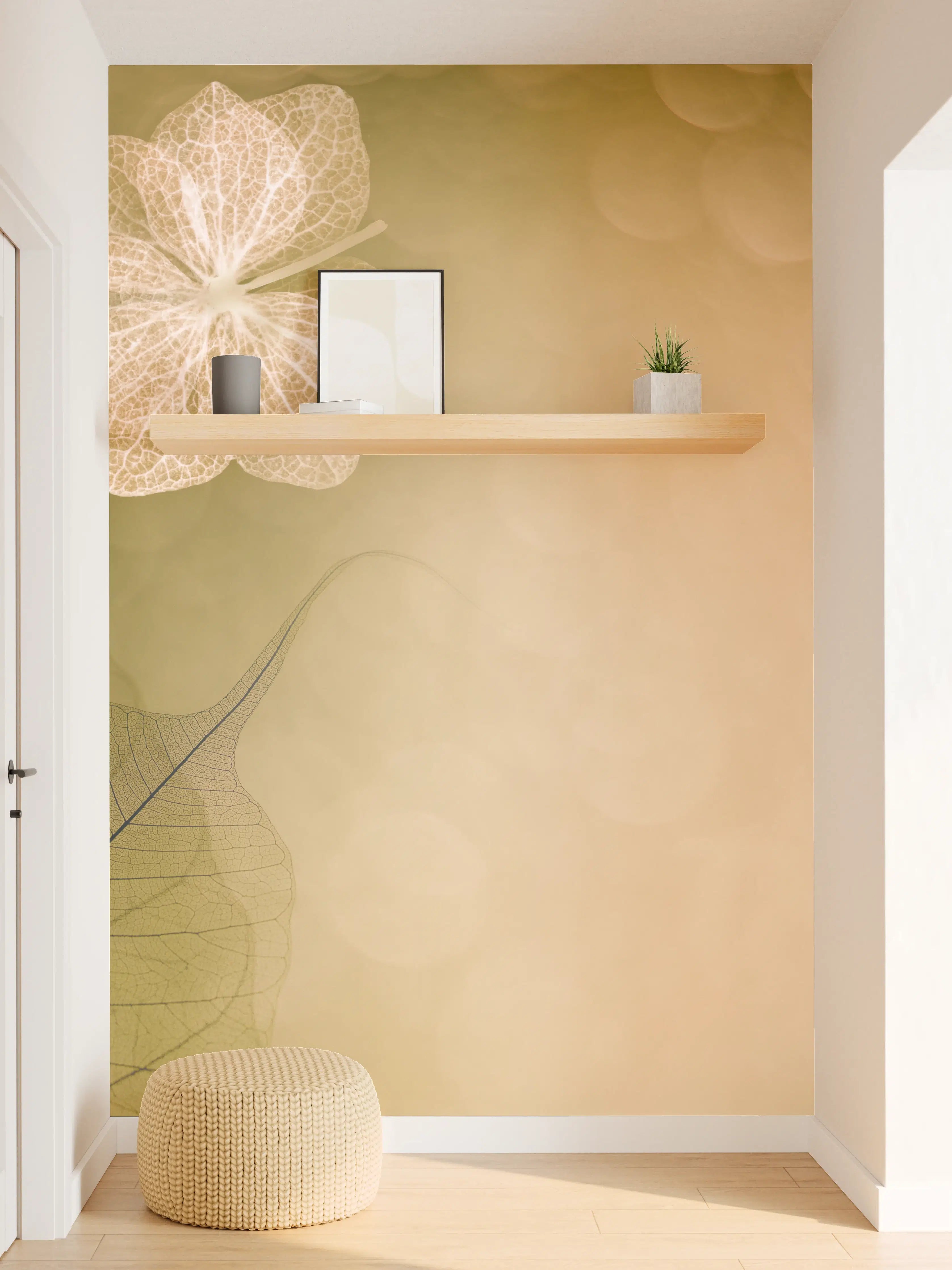 Wandverkleidung Flur - Elegant Blumen-Design in Sanften Farben