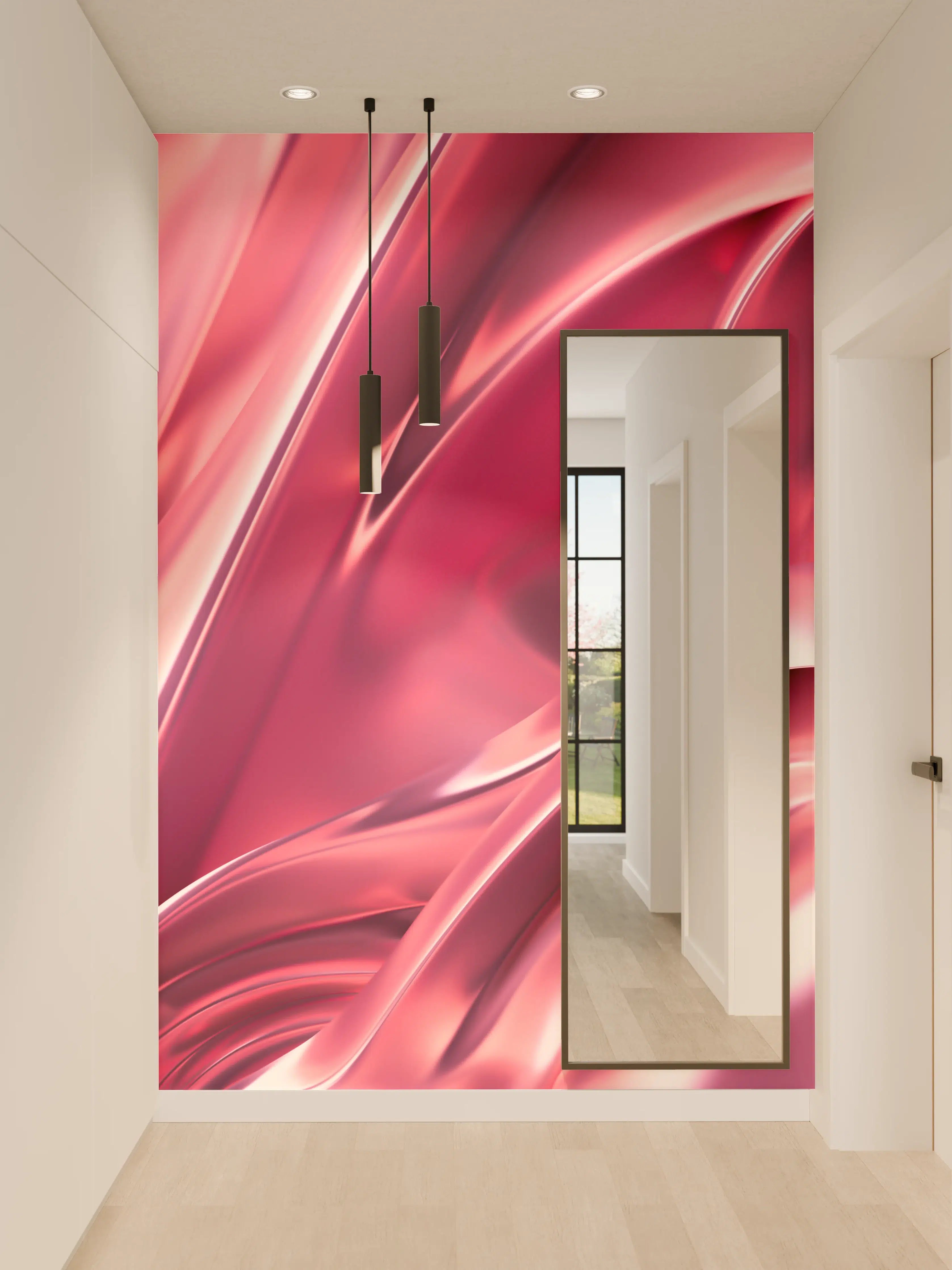 Wandverkleidung Flur - Elegant Pink Satin Fabric