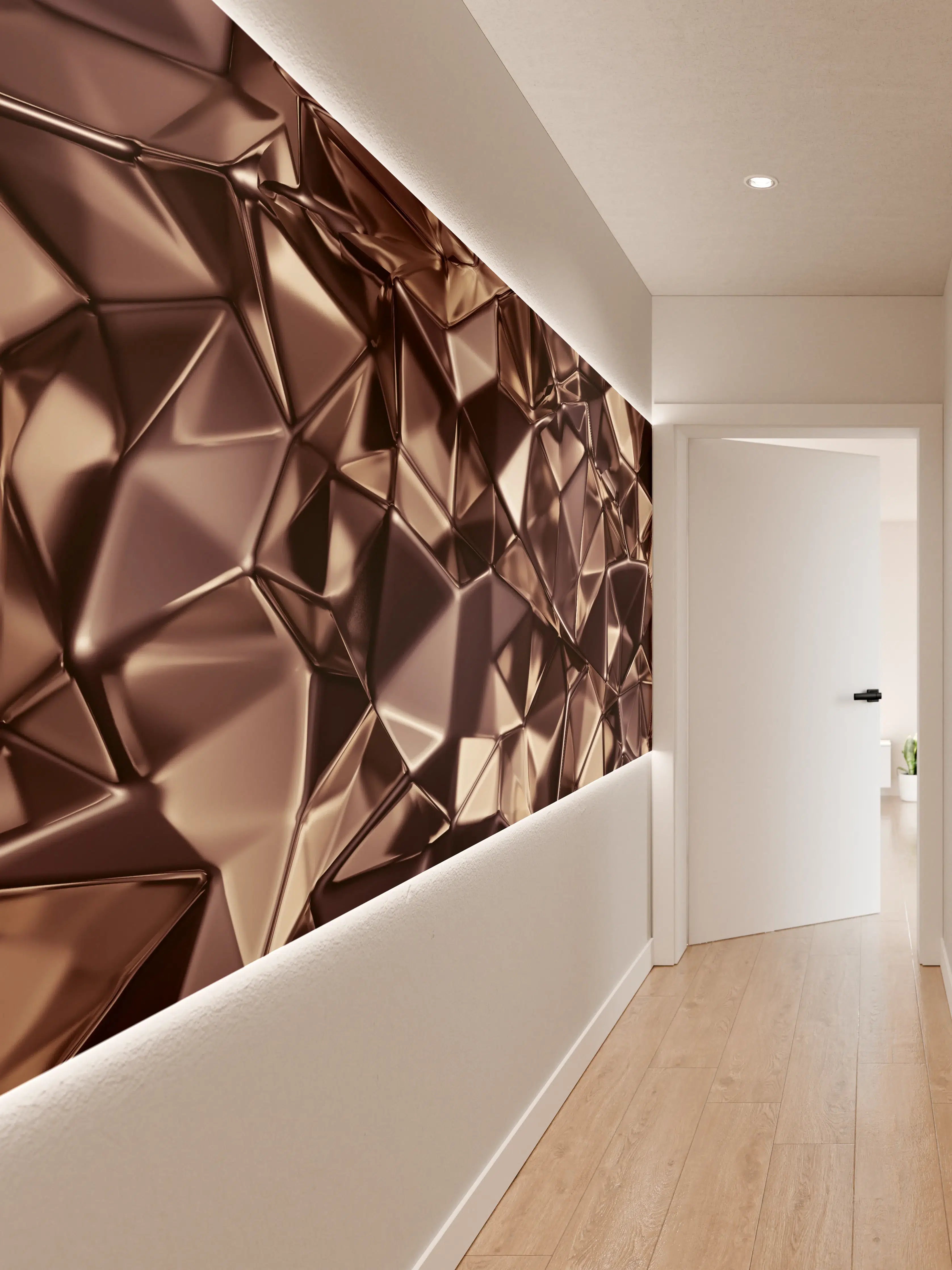 Wandverkleidung Flur - Elegant metallic surface