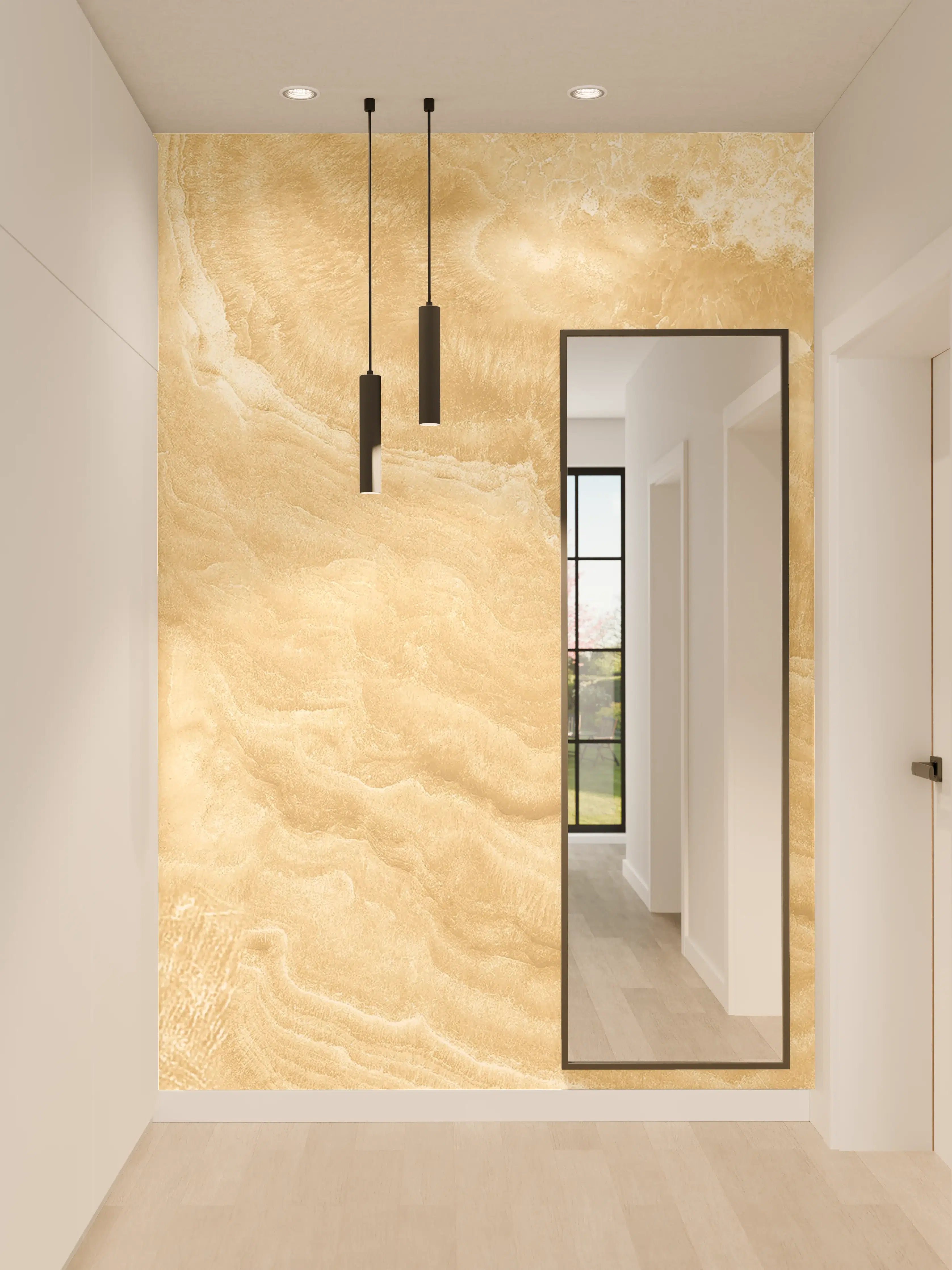 Wandverkleidung Flur - Elegante Beige-Marmorkachel