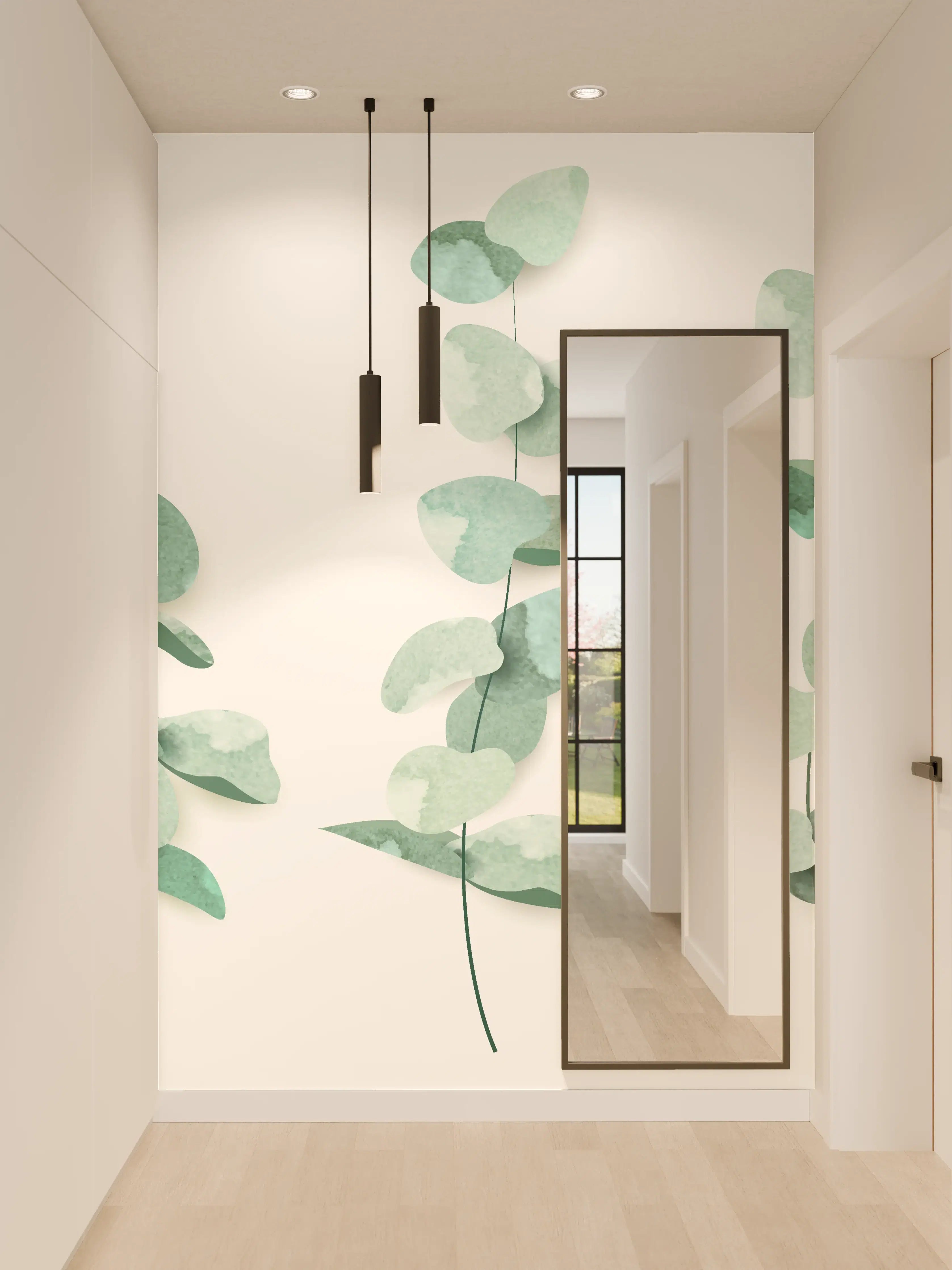 Wandverkleidung Flur - Elegante Eukalyptus-Deko