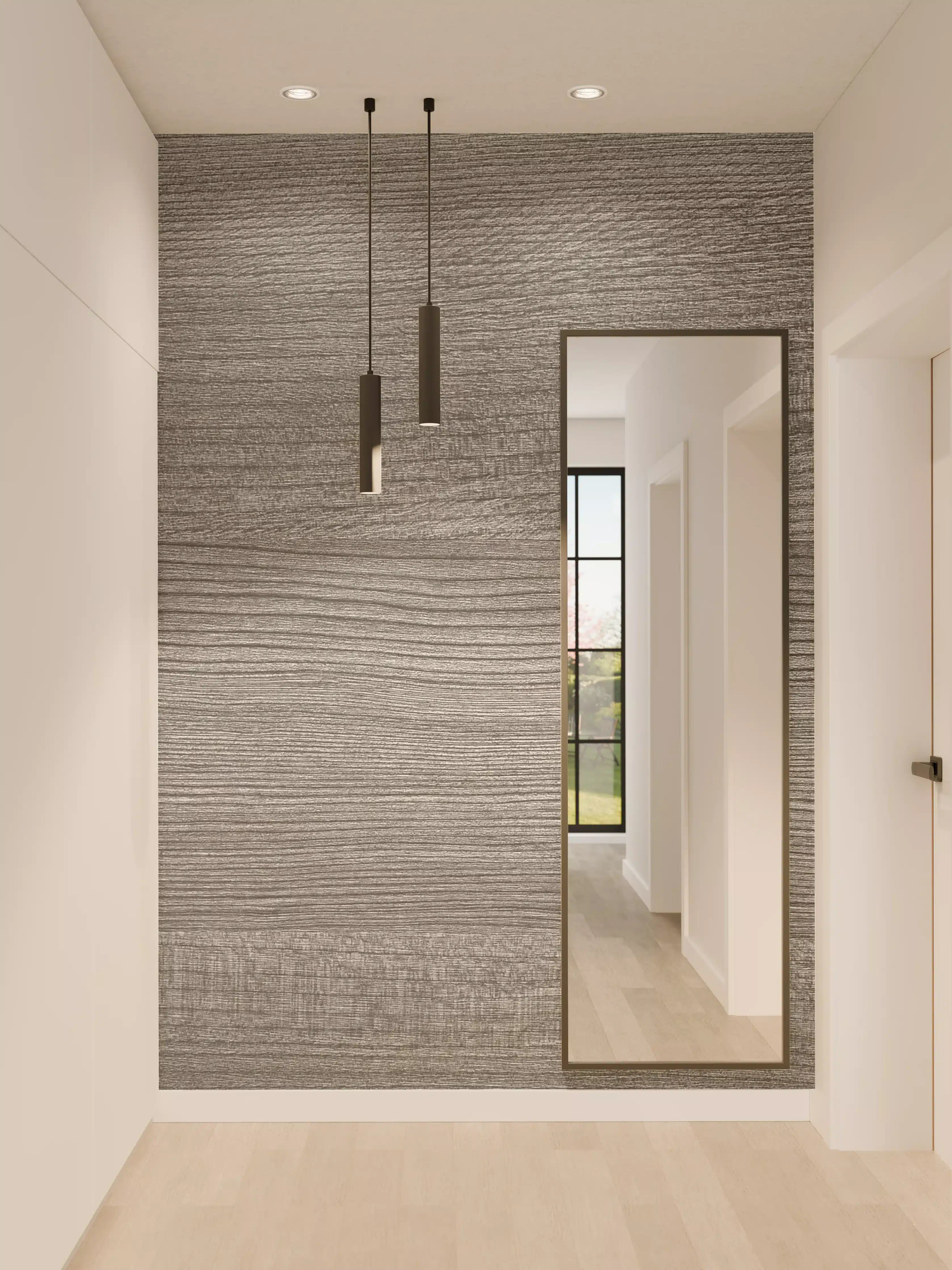 Wandverkleidung Flur - Elegante Grautöne Holzfliese
