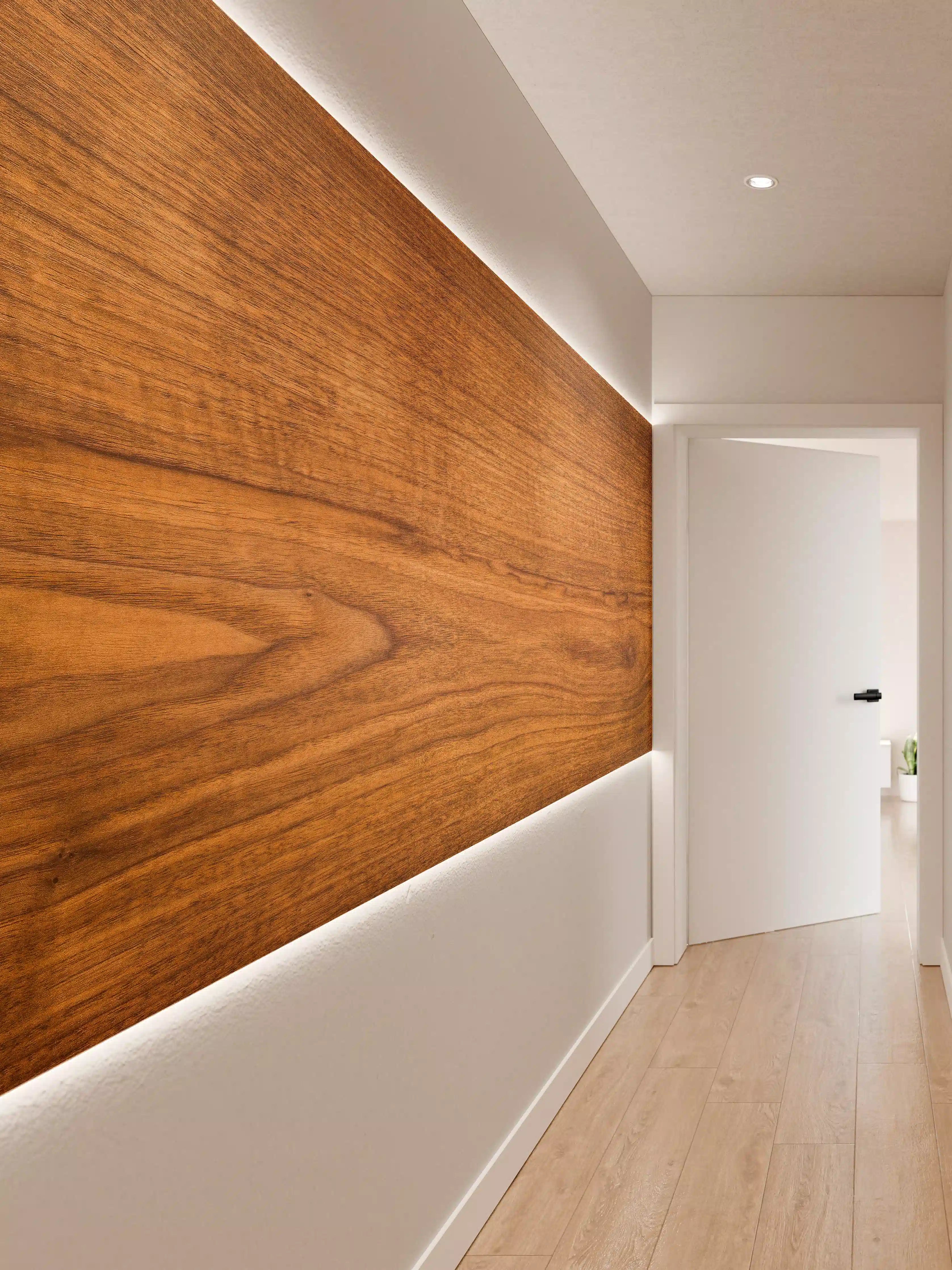 Wandverkleidung Flur - Elegante Grautöne Holzoptik Fliese