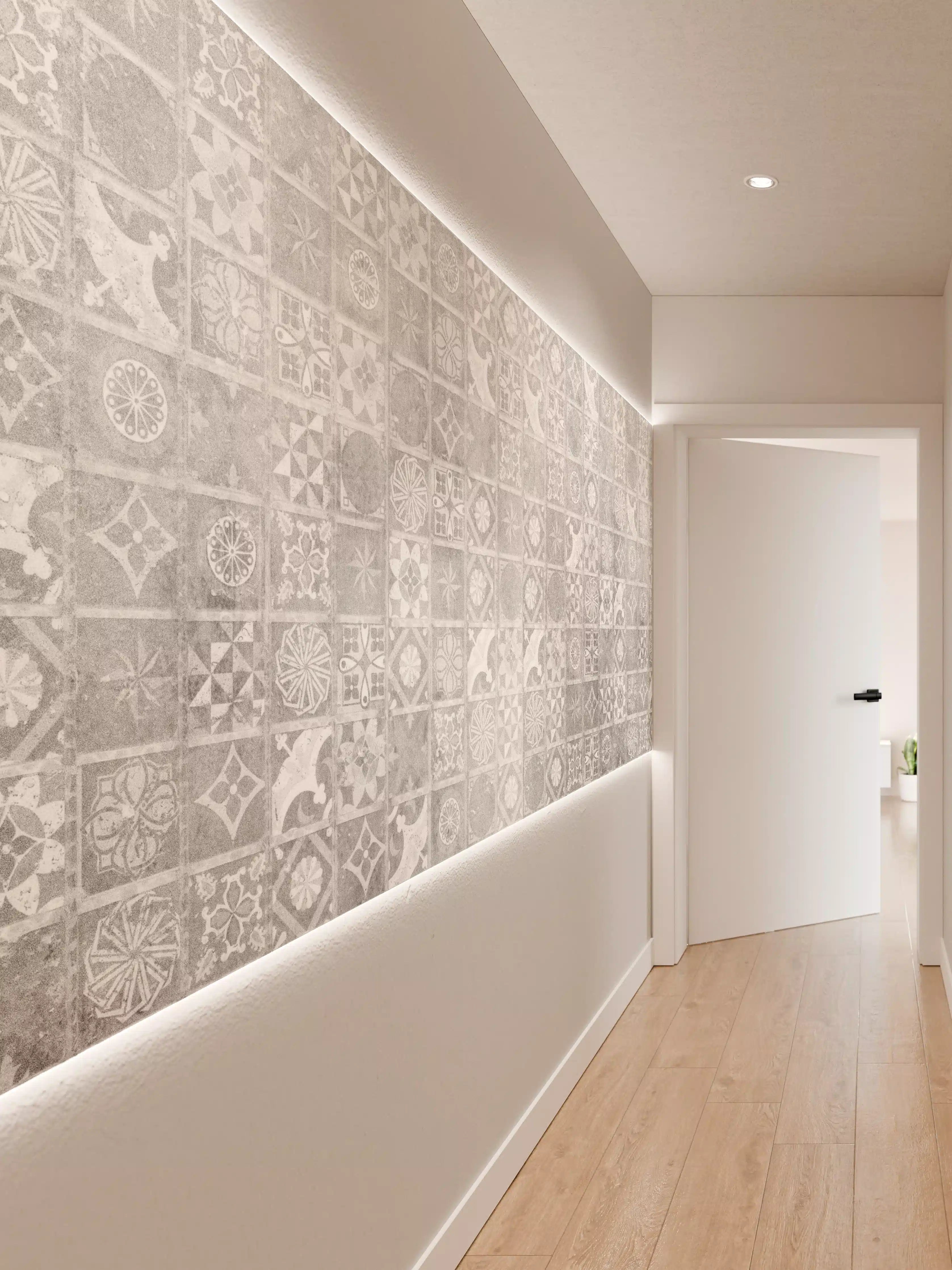 Wandverkleidung Flur - Elegante Mosaikfliesen in Grautönen