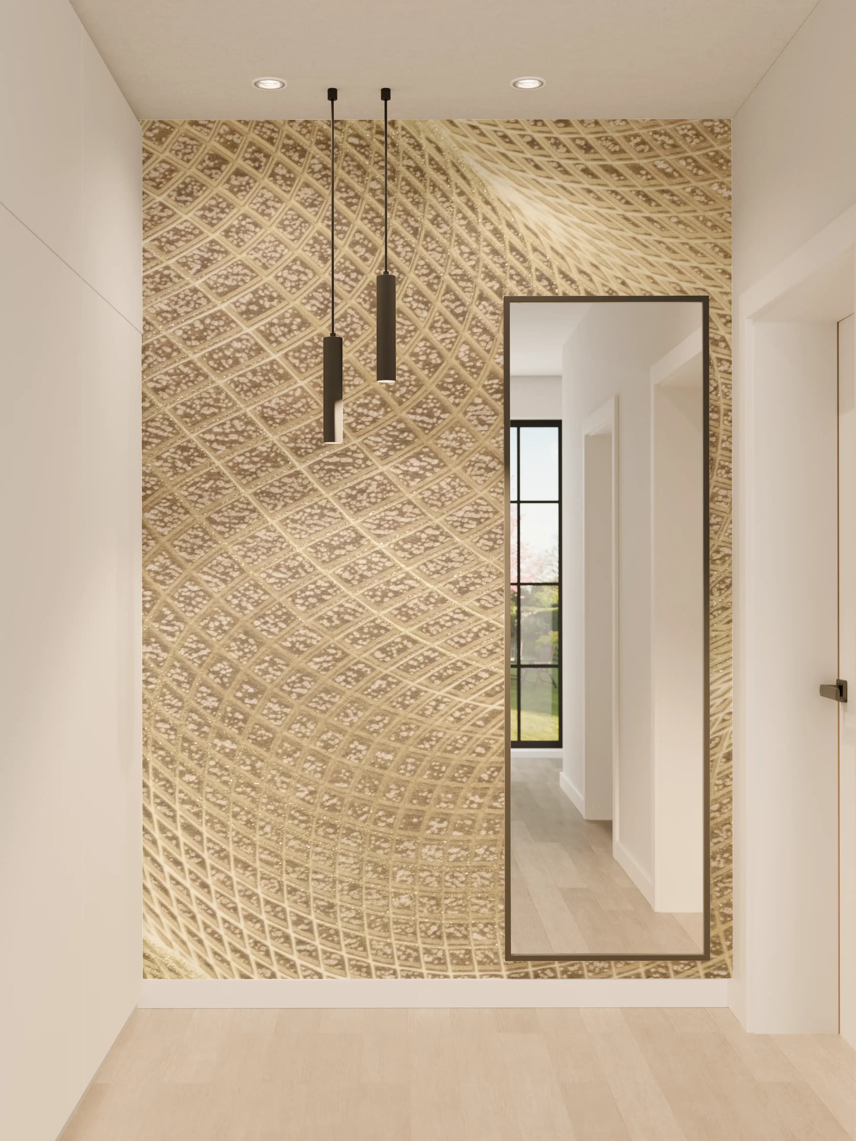 Wandverkleidung Flur - Elegante Sandstruktur mit sanften Wellen