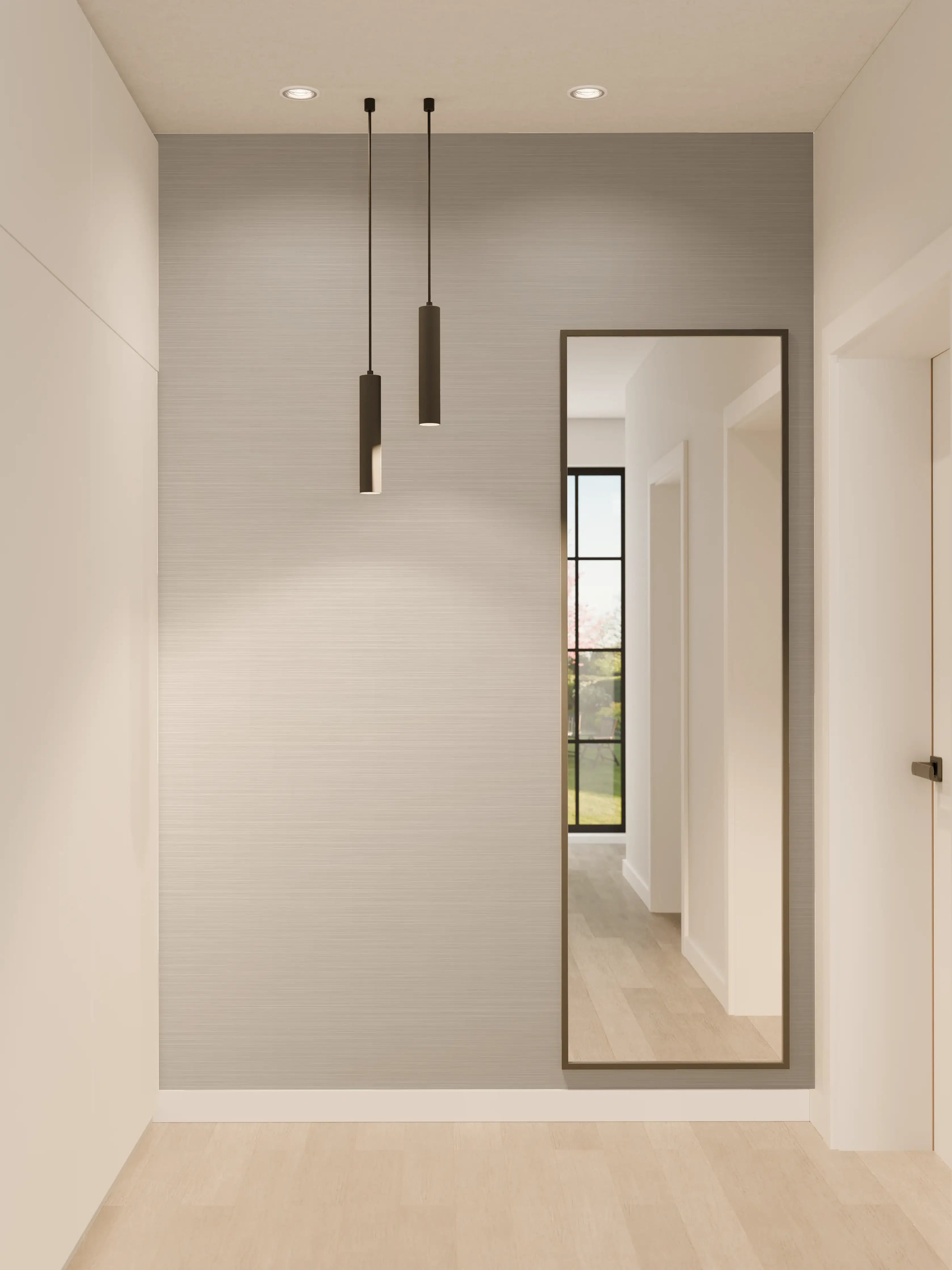 Wandverkleidung Flur - Elegante Silber-Metalltextur