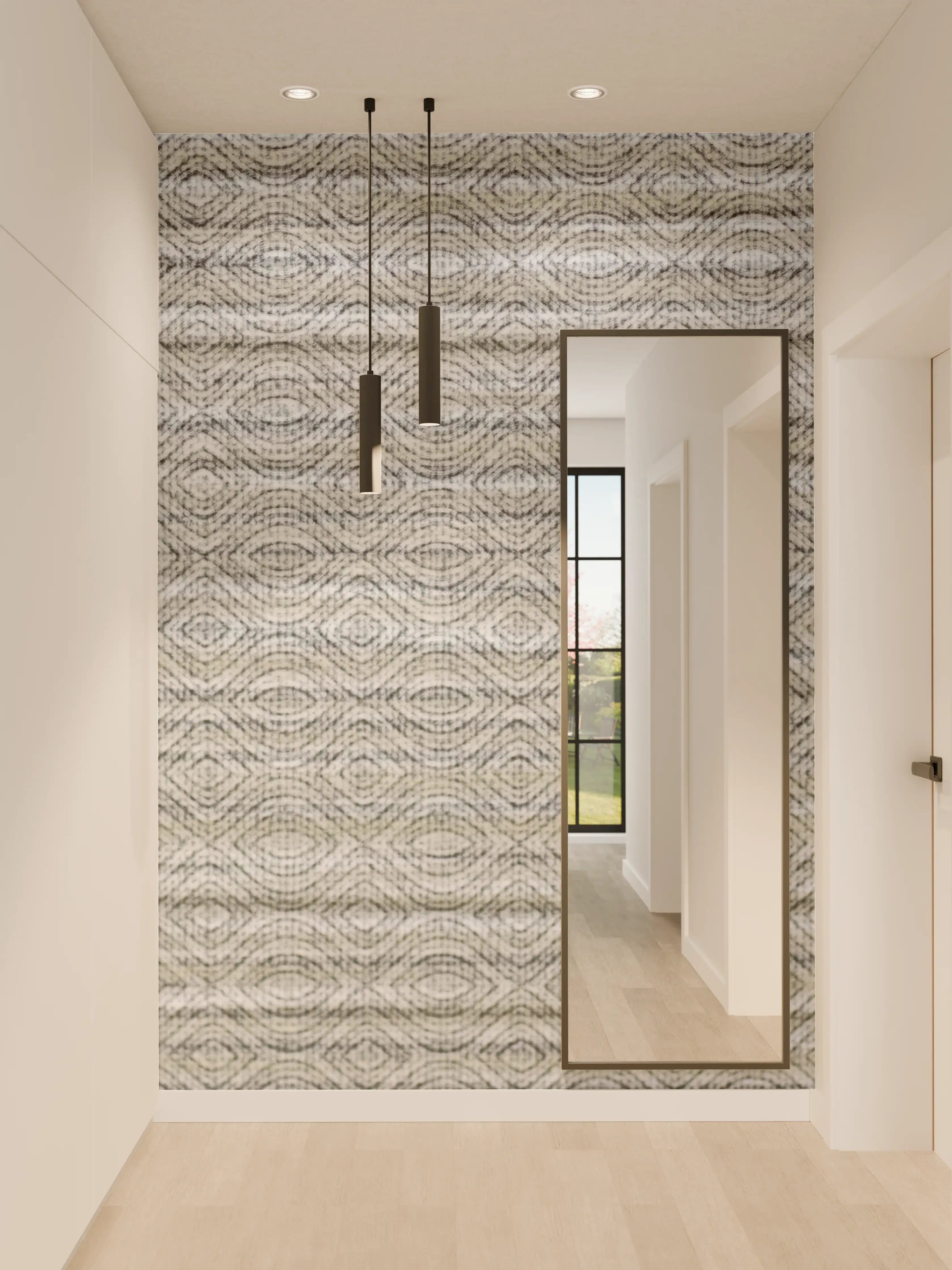 Wandverkleidung Flur - Elegante Textur in Grau mit feinen Mustern