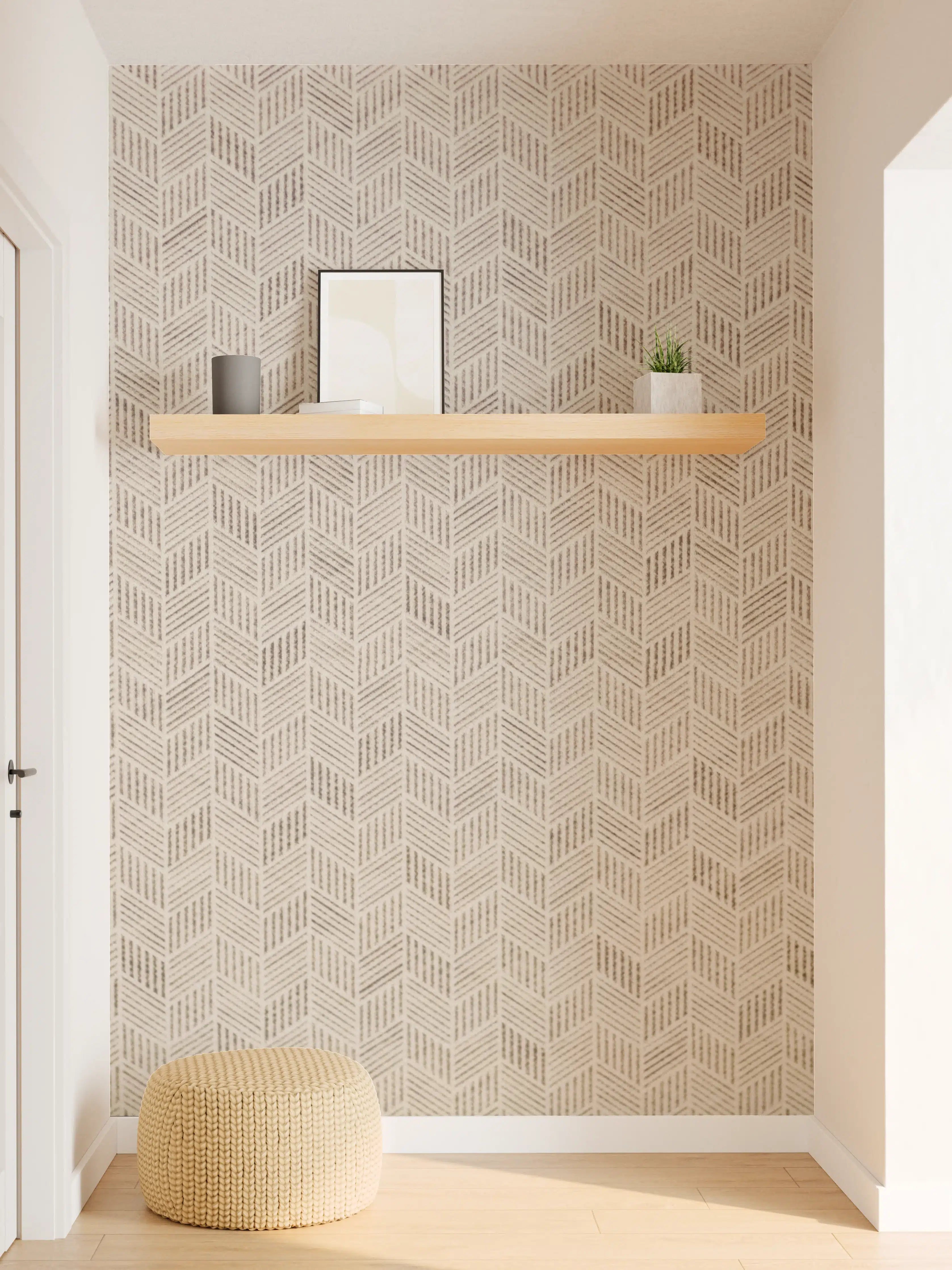 Wandverkleidung Flur - Elegante beige Fliesen mit Muster