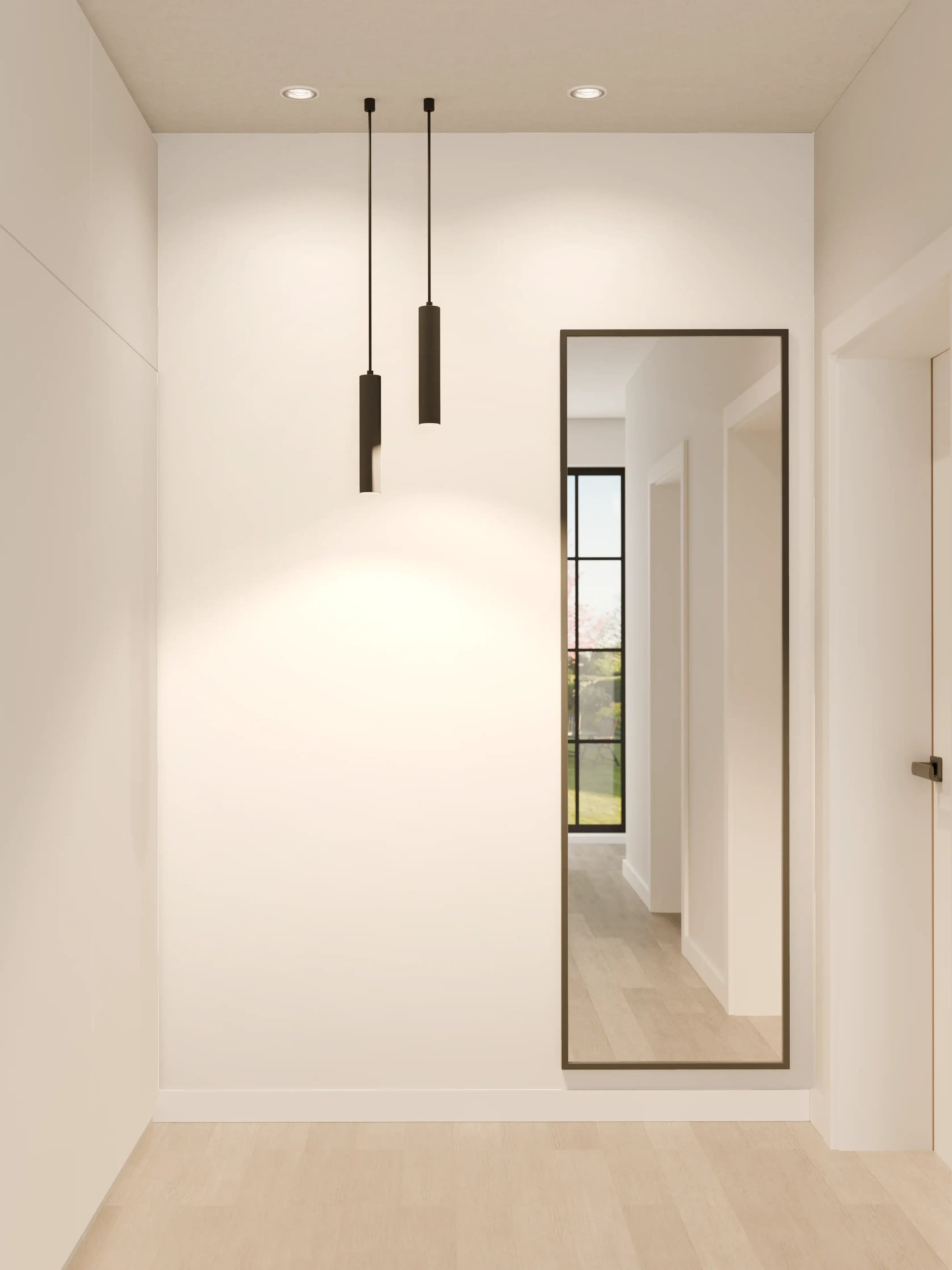 Wandverkleidung Flur - Elegante weiße Wand mit subtilen Schatten