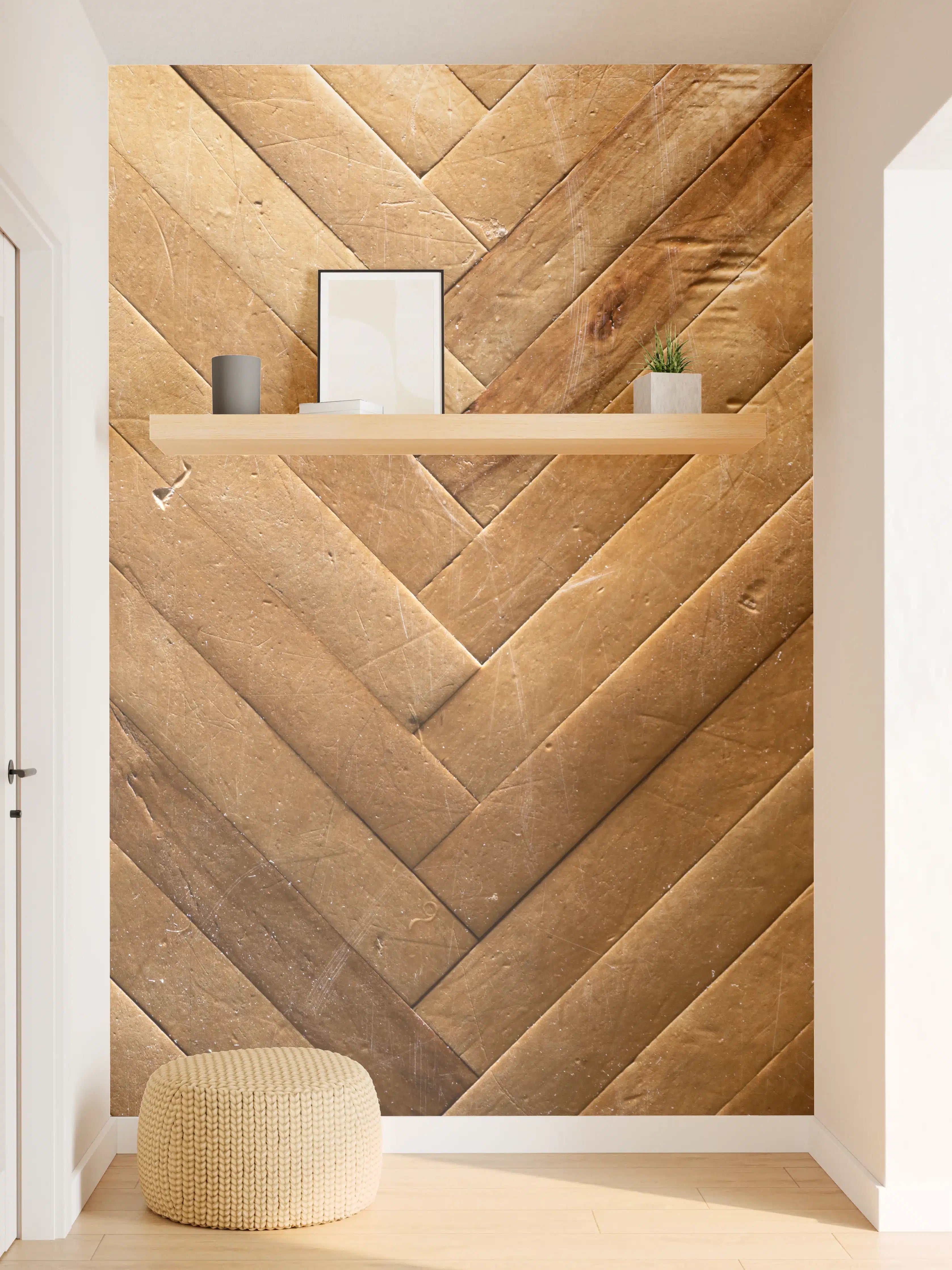 Wandverkleidung Flur - Eleganter Holzboden im Waterhaus-Design