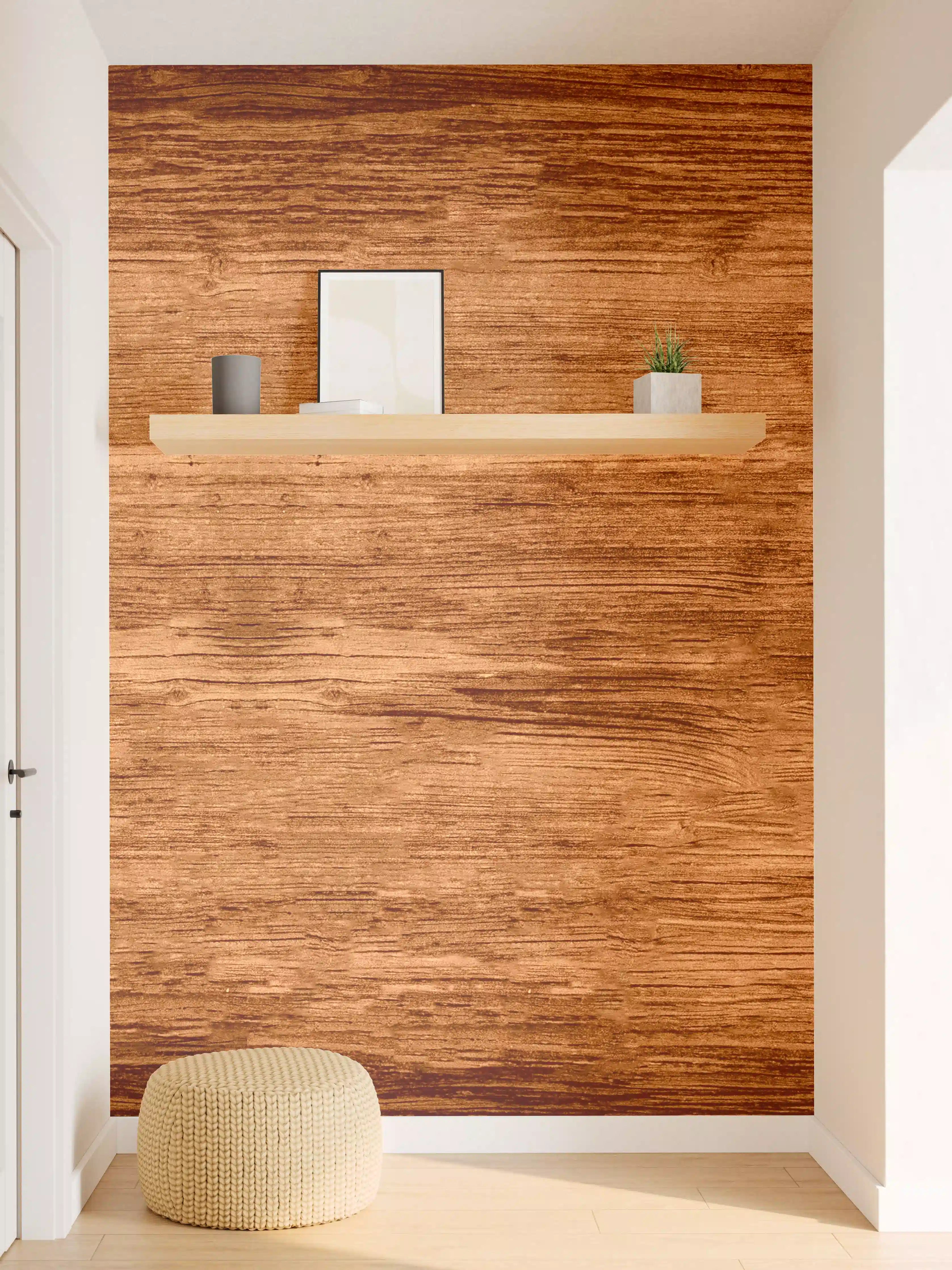 Wandverkleidung Flur - Elegantes Holz-Design mit warmen Brauntönen