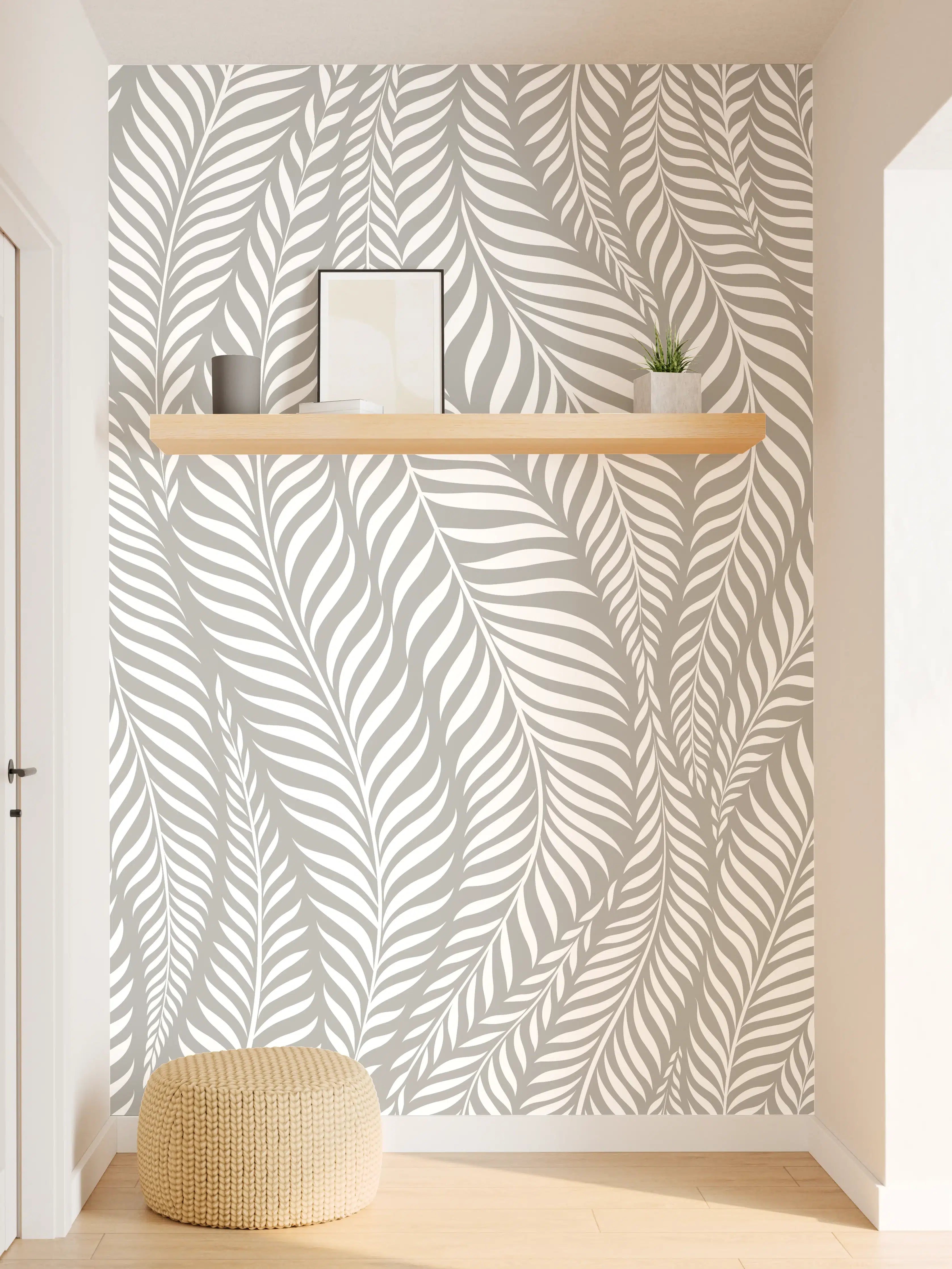 Wandverkleidung Flur - Elegantes Muster in Grau und Weiß