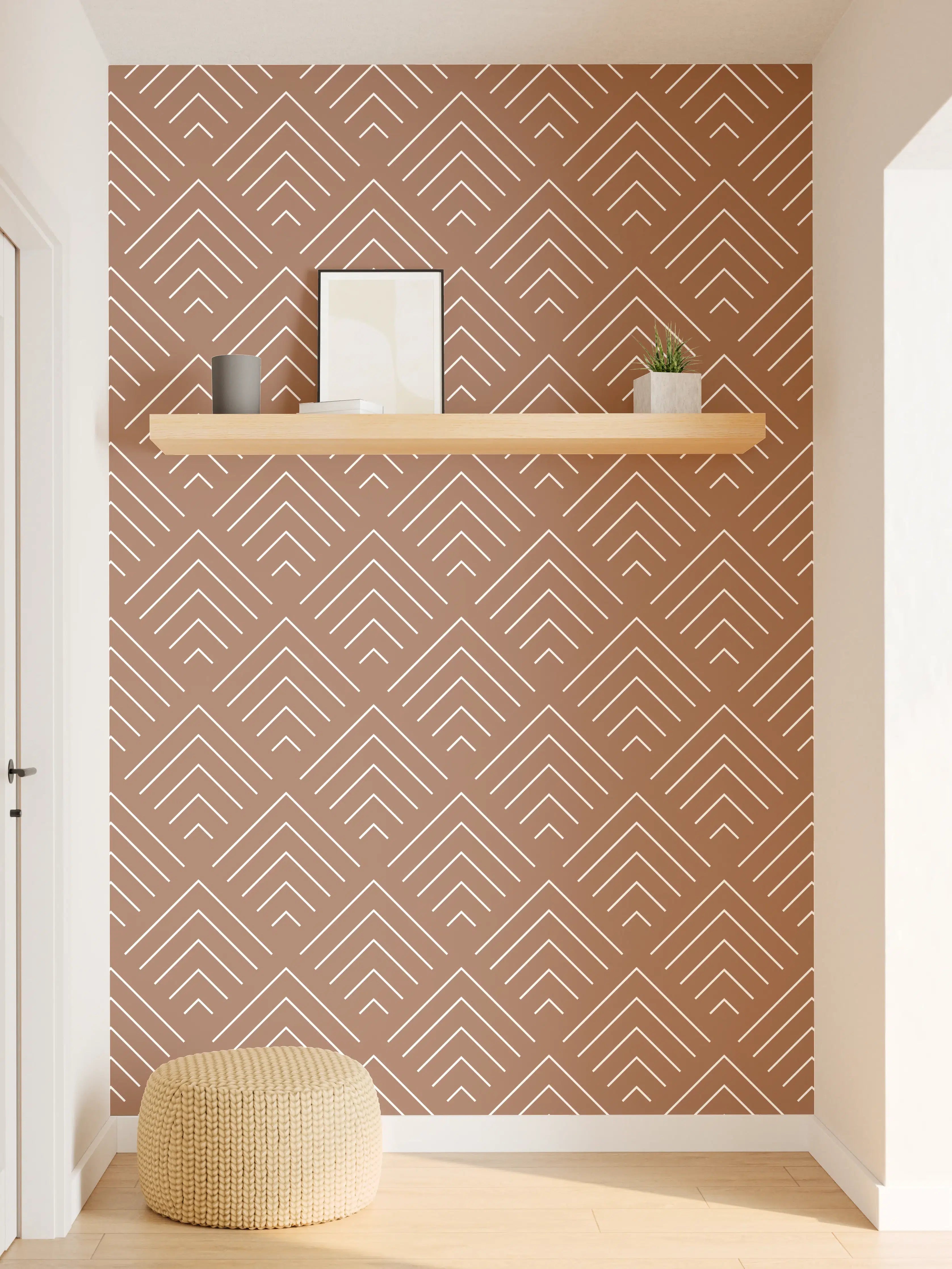 Wandverkleidung Flur - Elegantes Muster in Kupferoptik