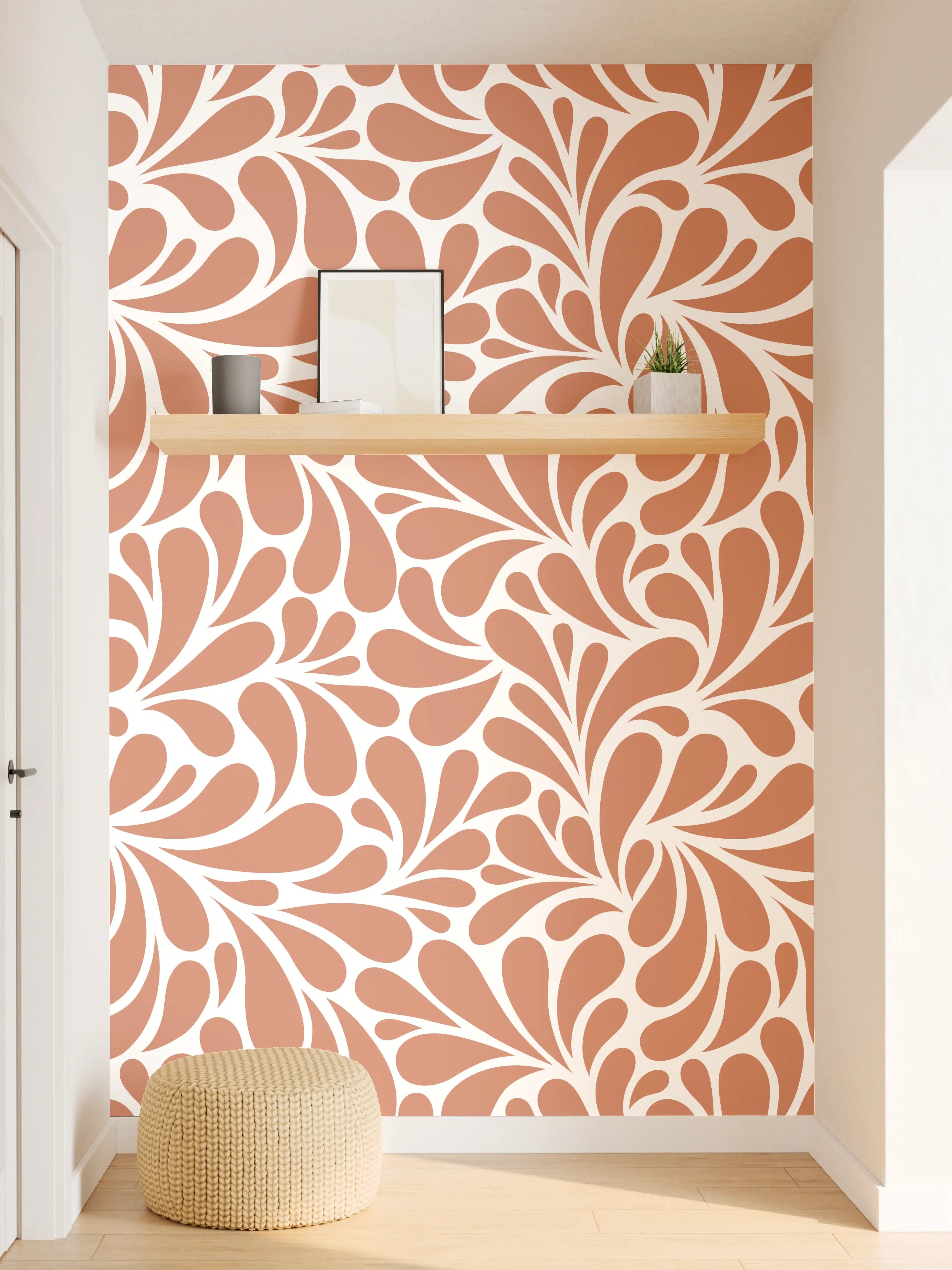 Wandverkleidung Flur - Elegantes Muster in Warmer Farbpalette