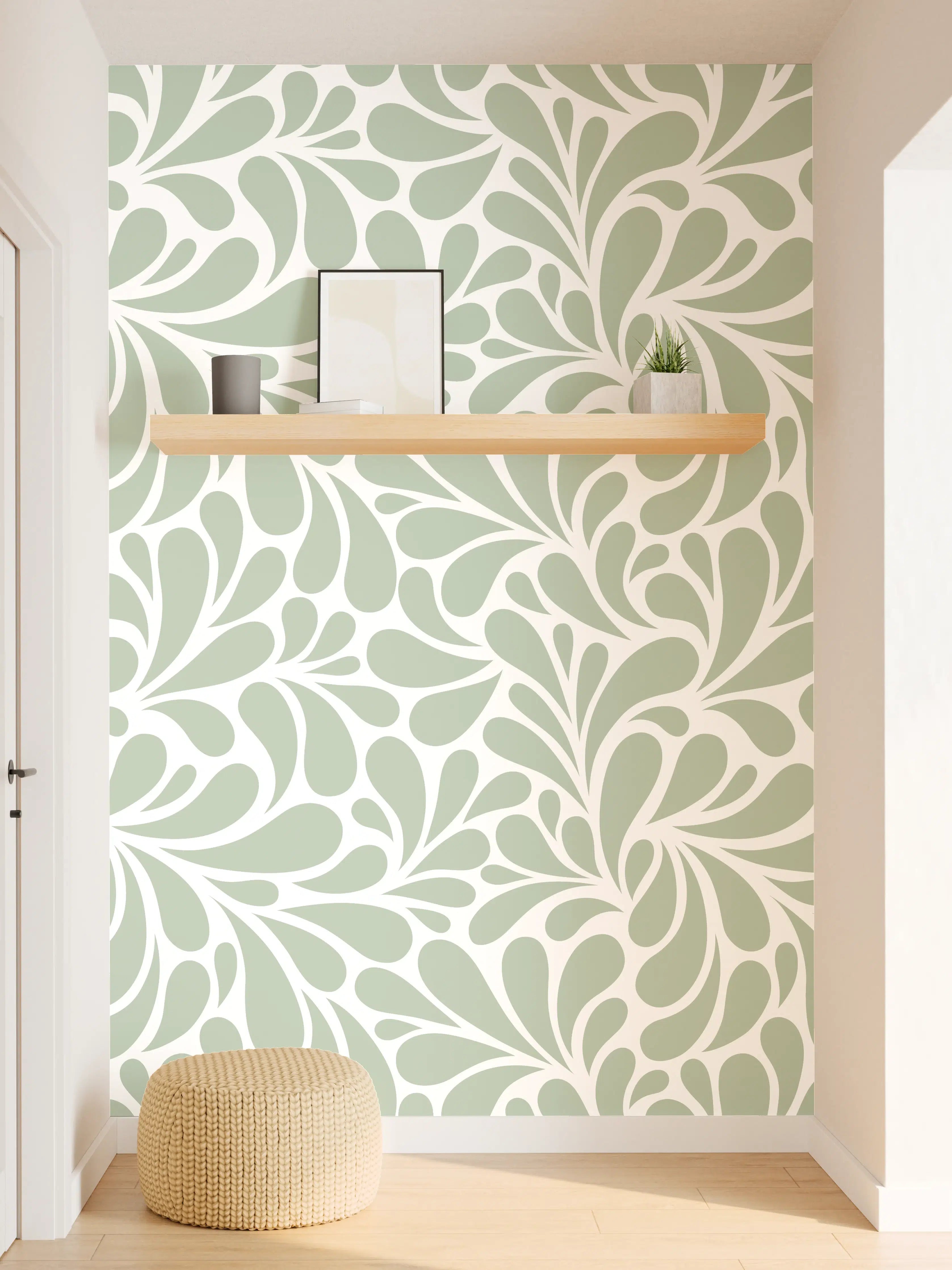 Wandverkleidung Flur - Elegantes Mustermotiv in Sanften Tönen