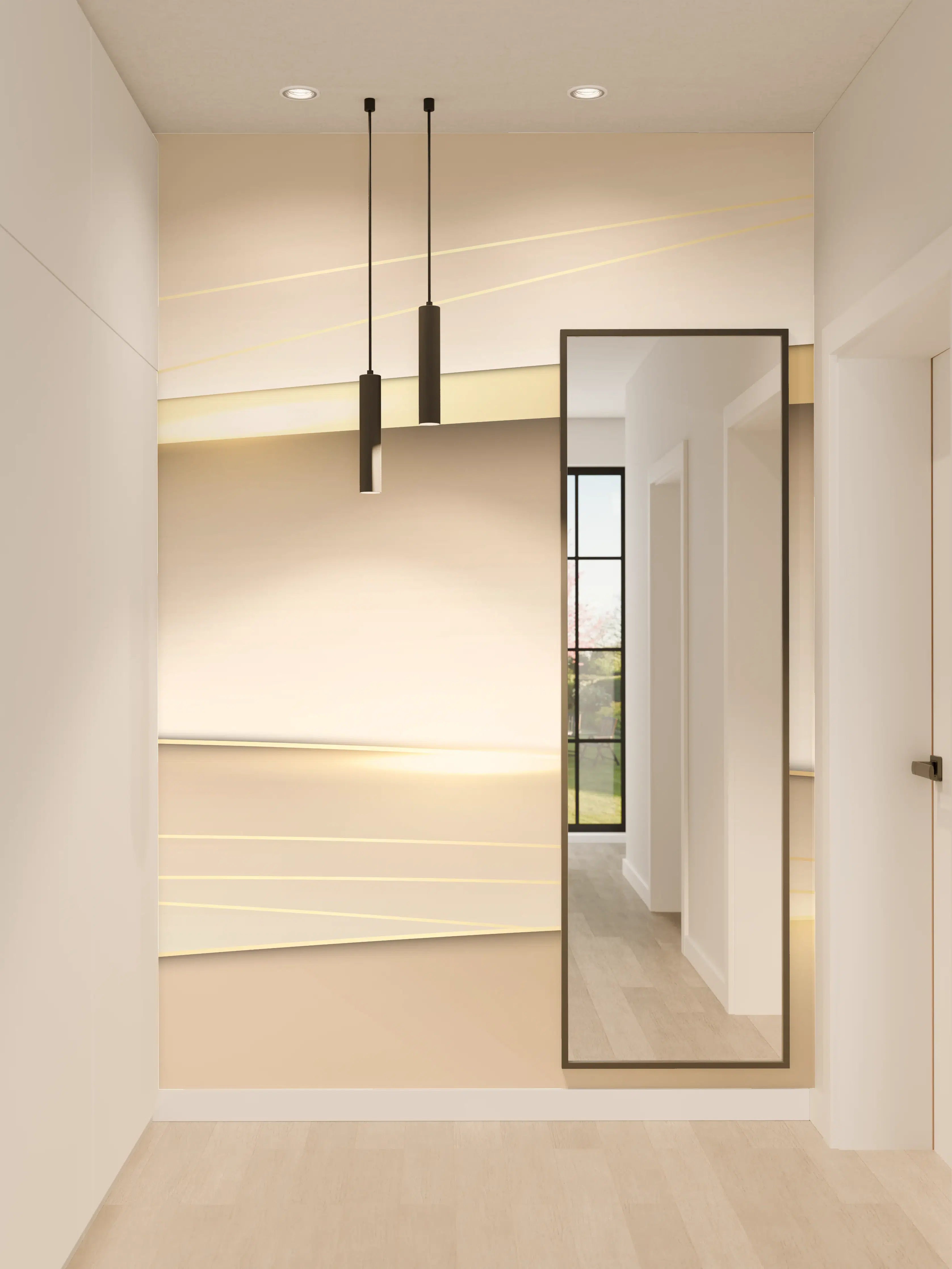 Wandverkleidung Flur - Elegantes Weiß Gold Design