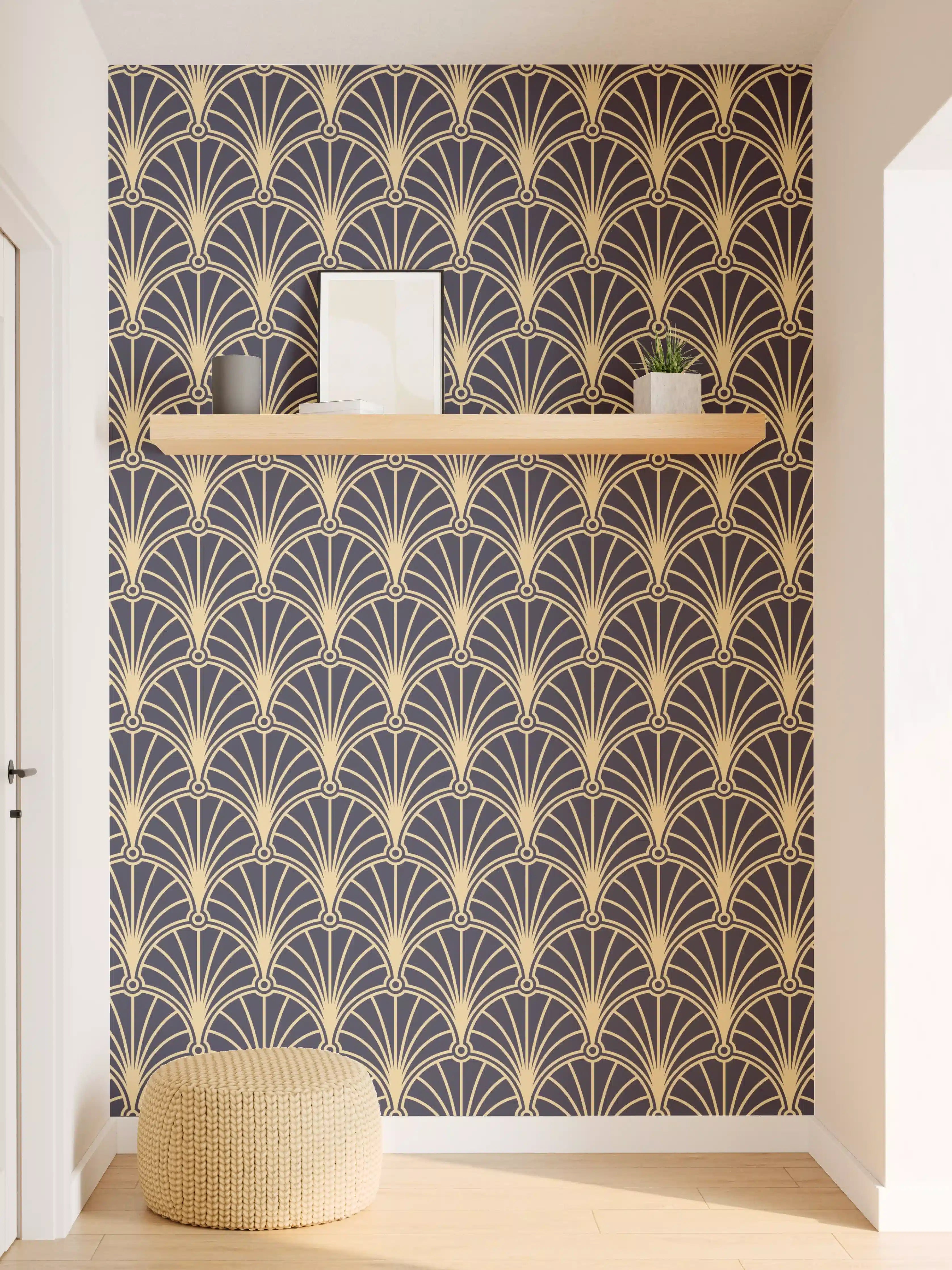 Wandverkleidung Flur - Elegantes anthrazitfarbenes Designer-Muster