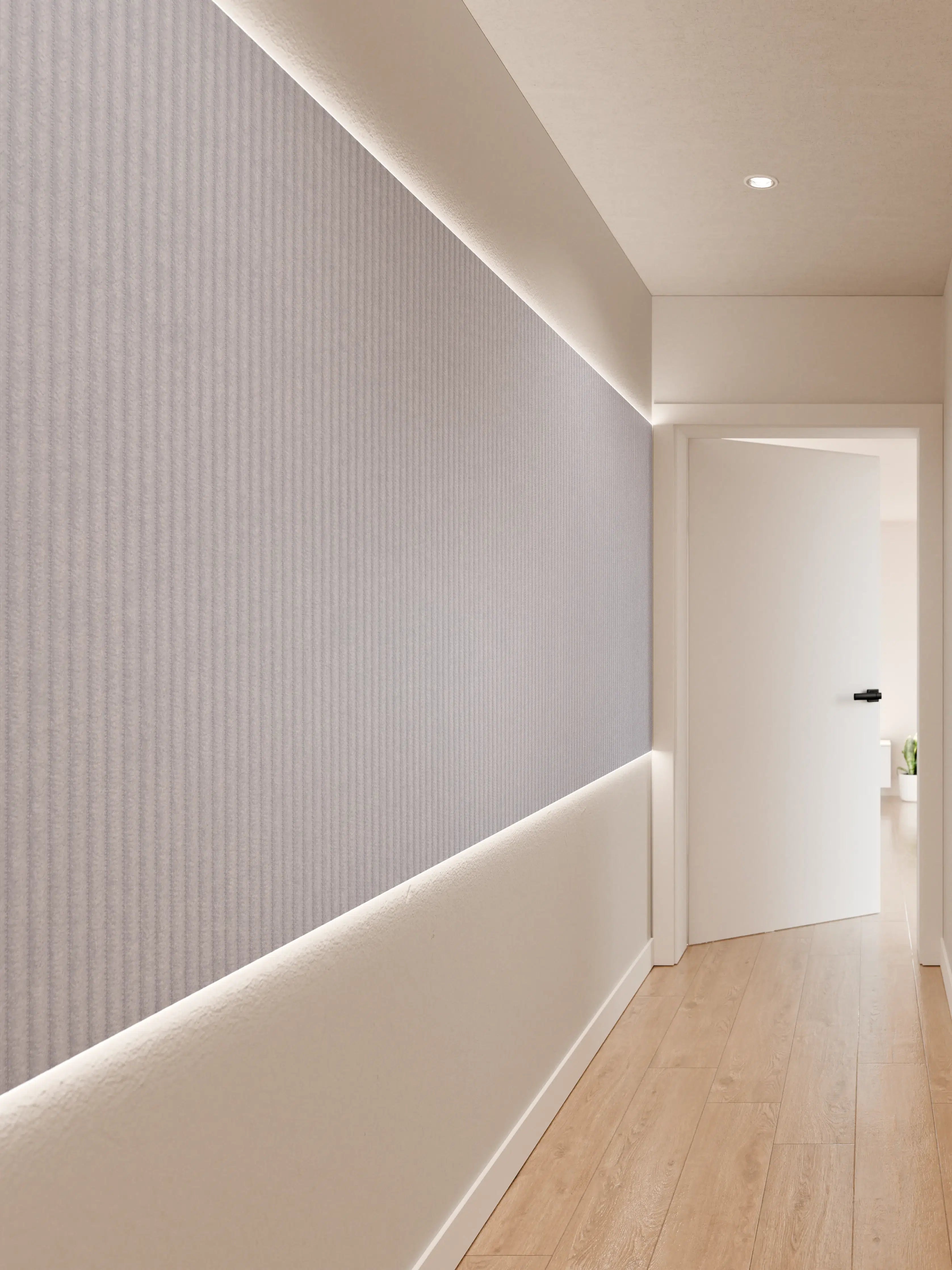 Wandverkleidung Flur - Elegantes grau gestreiftes Muster