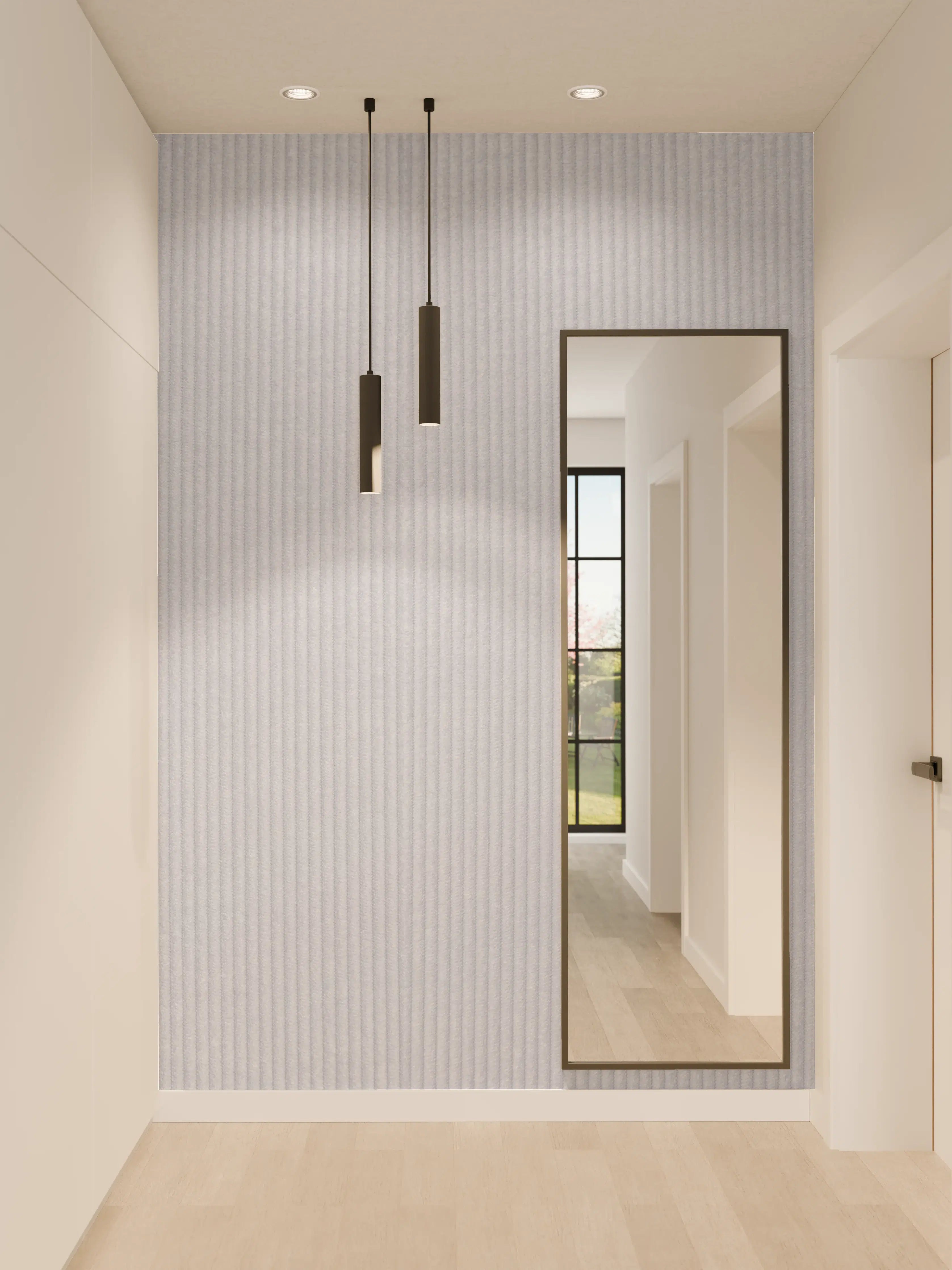 Wandverkleidung Flur - Elegantes grau gestreiftes Muster