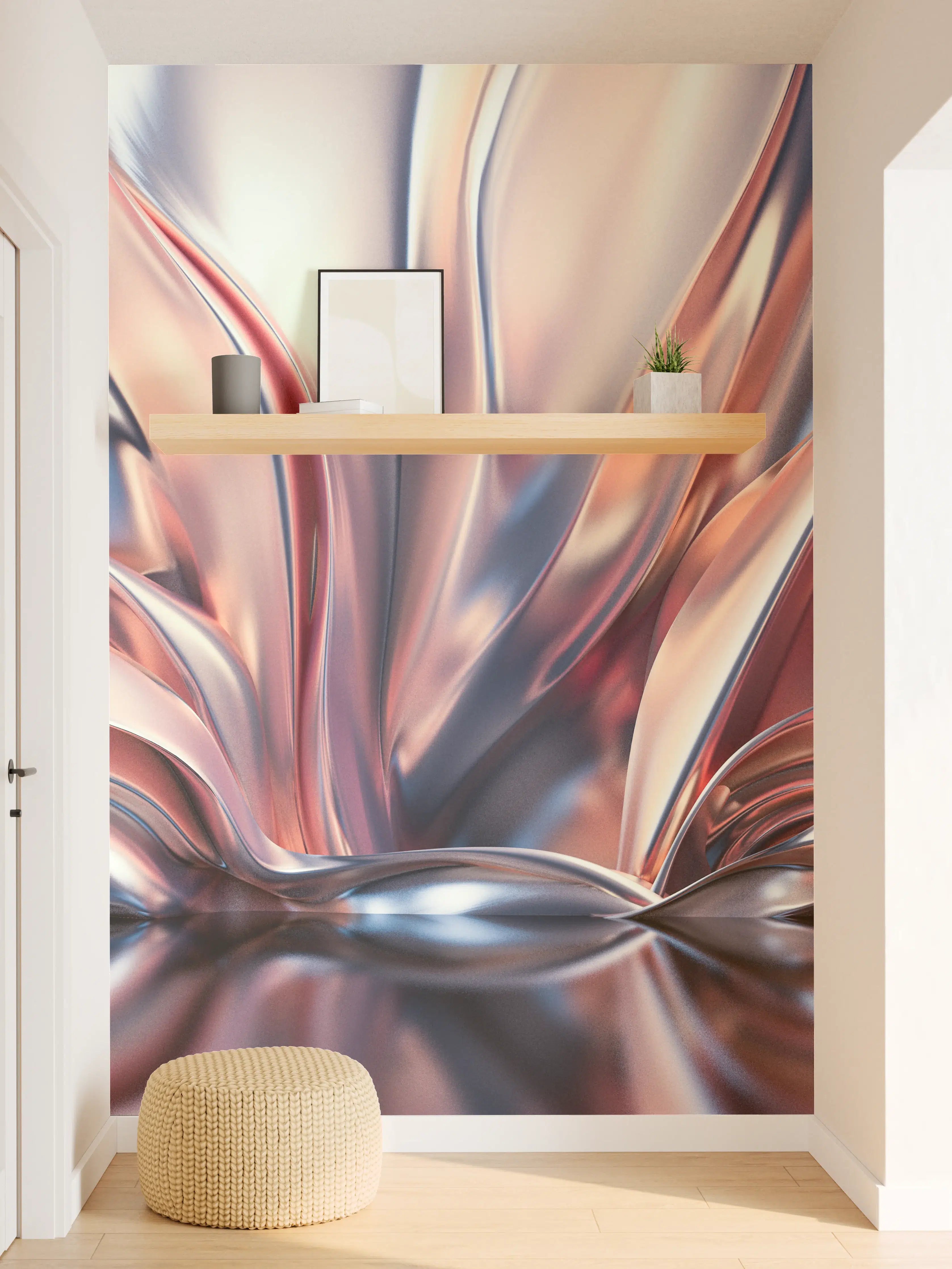 Wandverkleidung Flur - Elegantes metallisches Kunstwerk