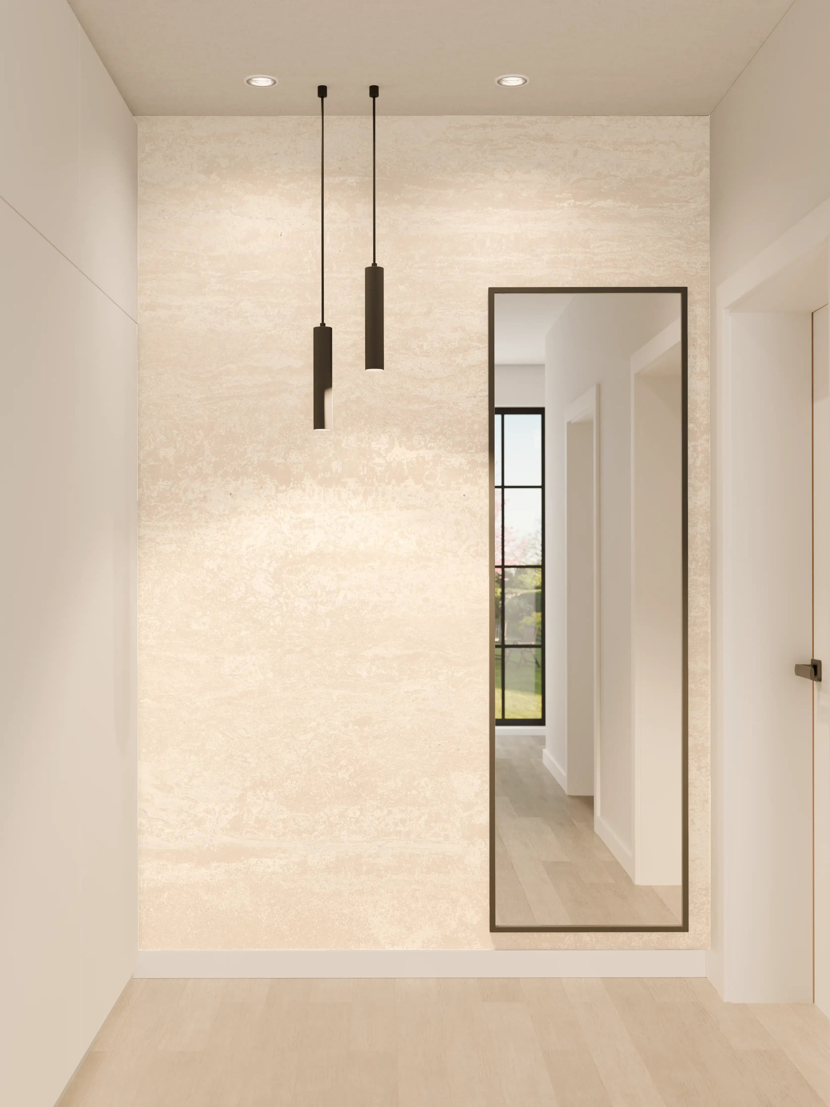 Wandverkleidung Flur - Elfenbein beige Marmor