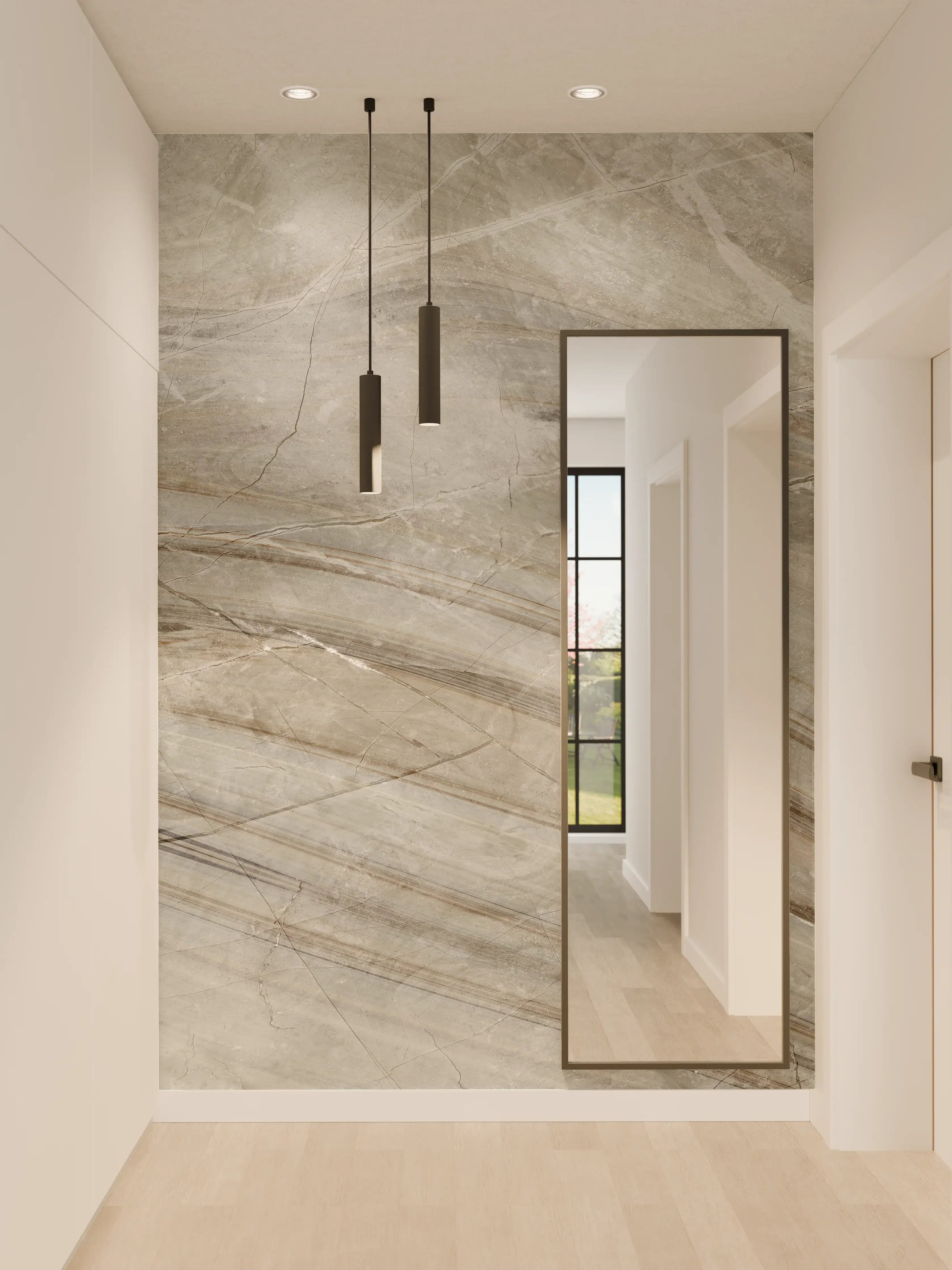 Wandverkleidung Flur - Emperador-Marmor
