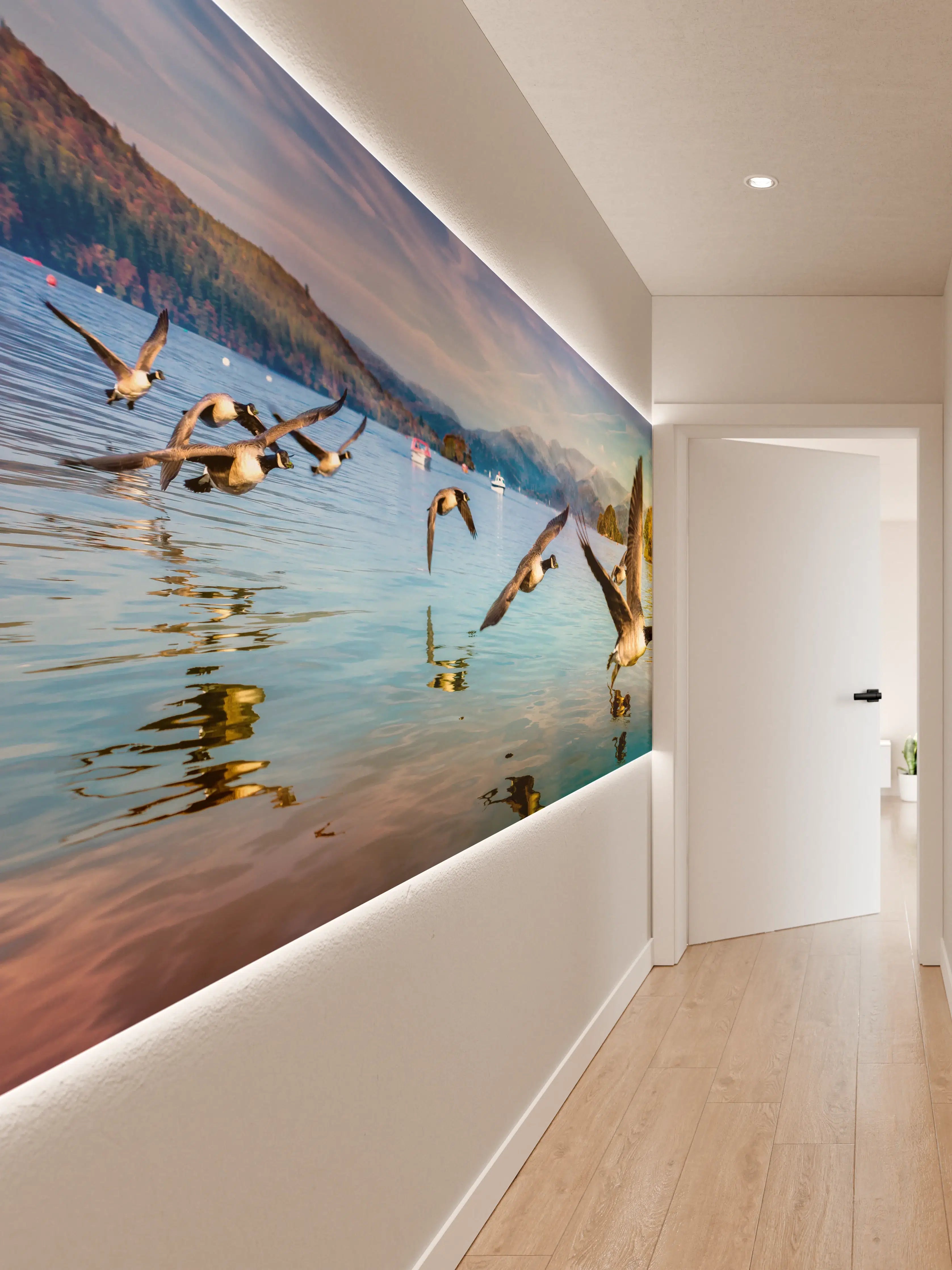 Wandverkleidung Flur - Entenschwarm am Lake Windermere