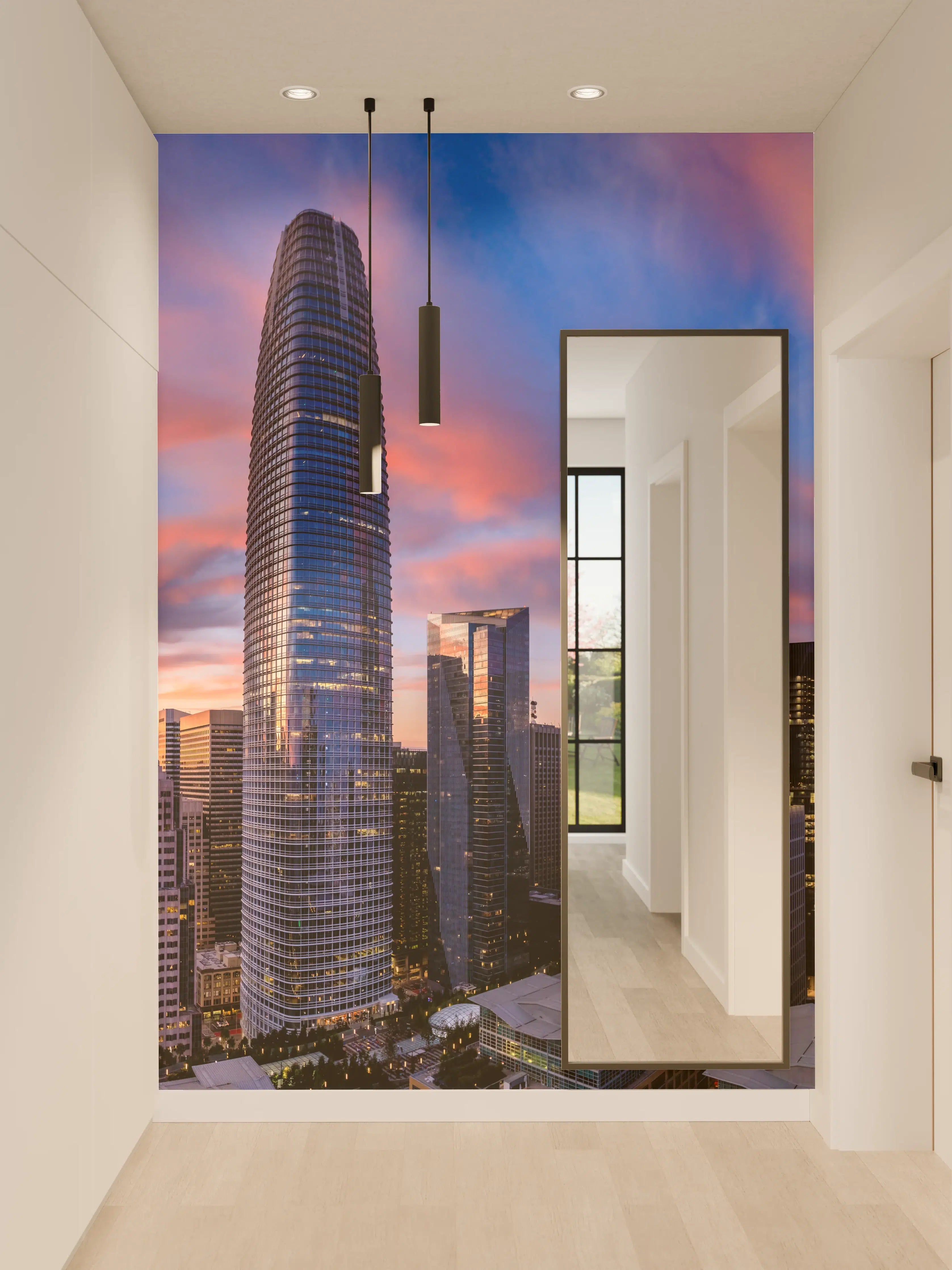 Wandverkleidung Flur - Epischer Sonnenuntergang über San Francisco