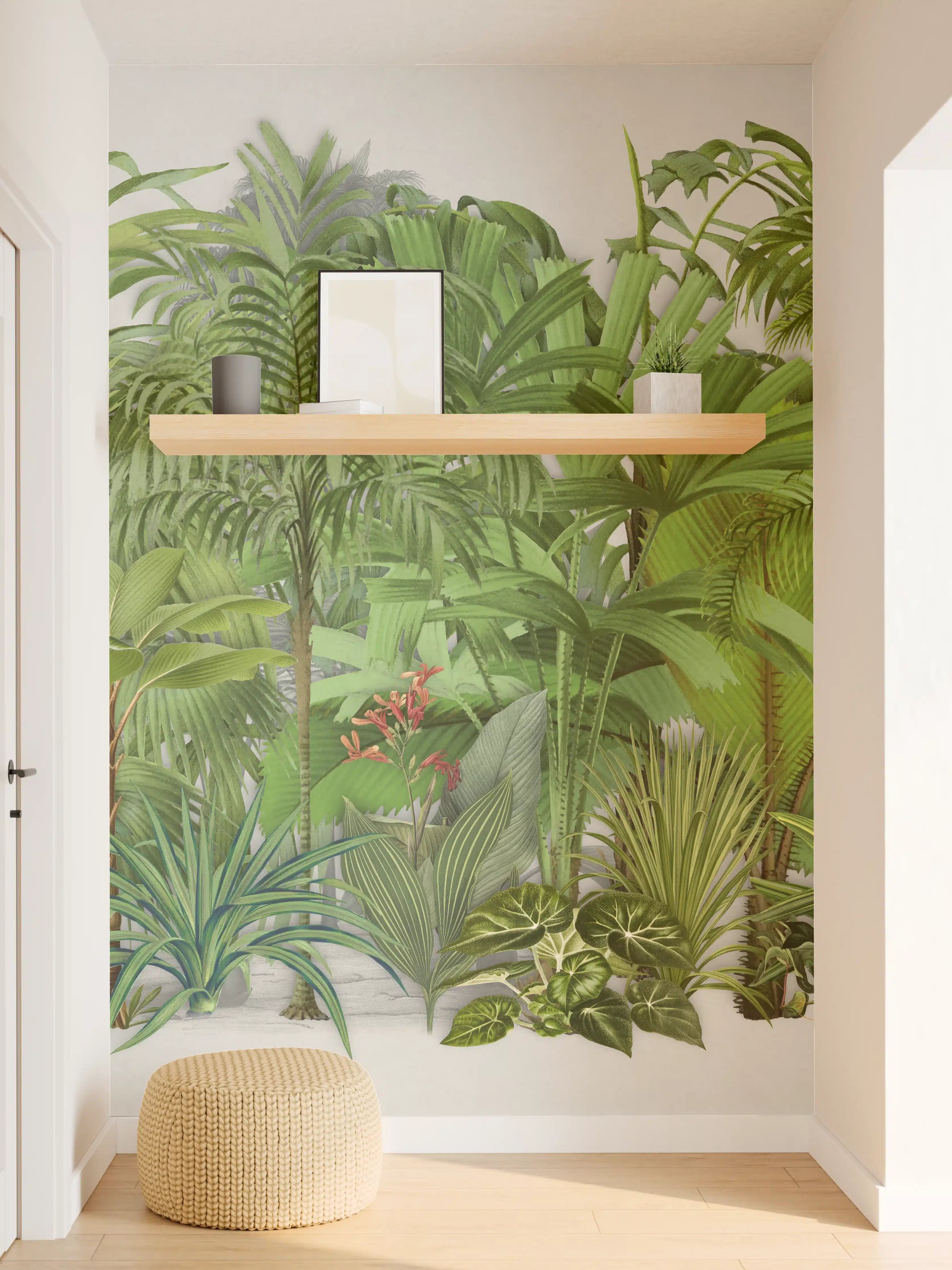 Wandverkleidung Flur - Exotische Pflanzen