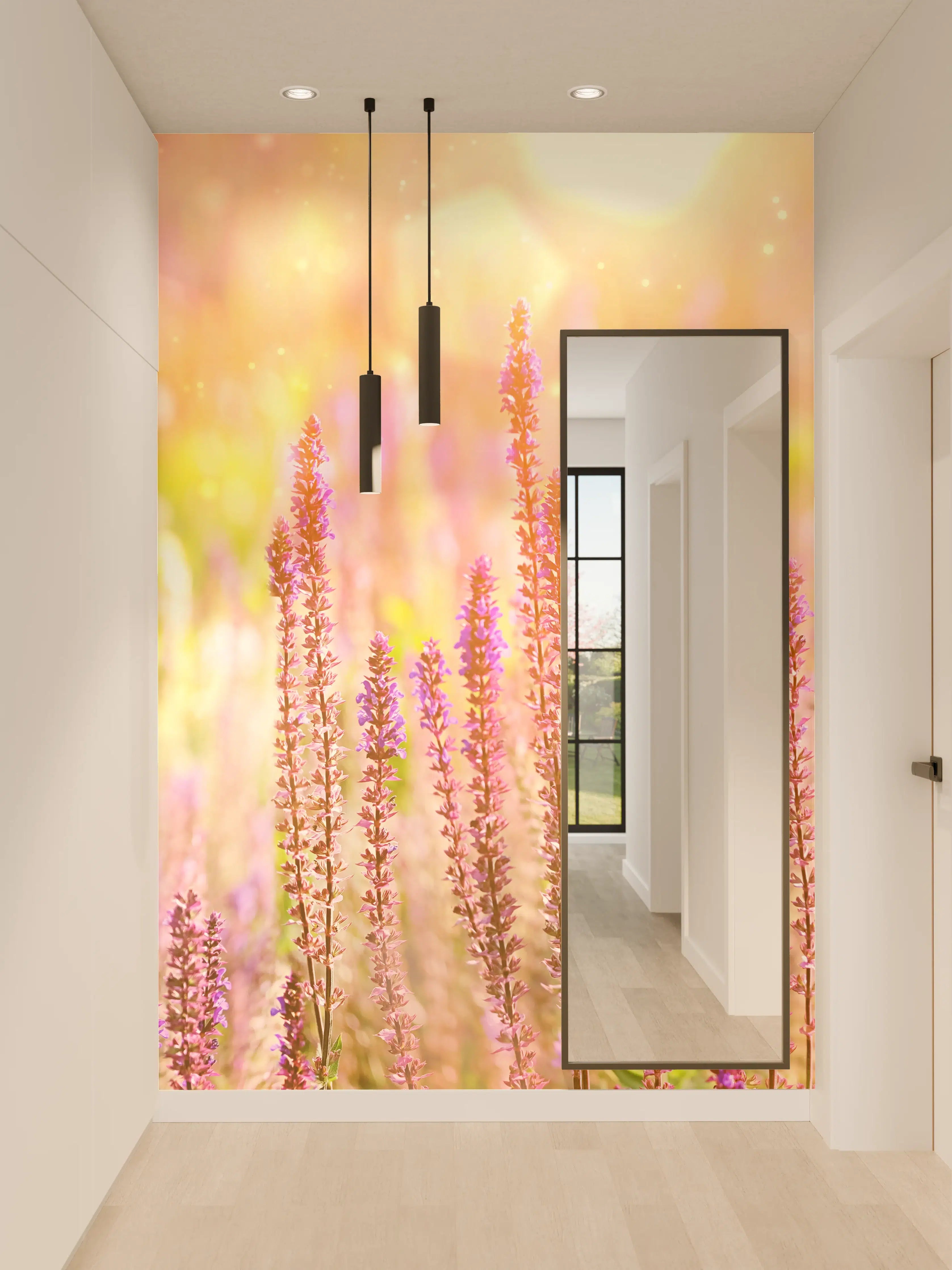 Wandverkleidung Flur - Farbenfrohe Blüten der Ziersalbei-Pflanzen