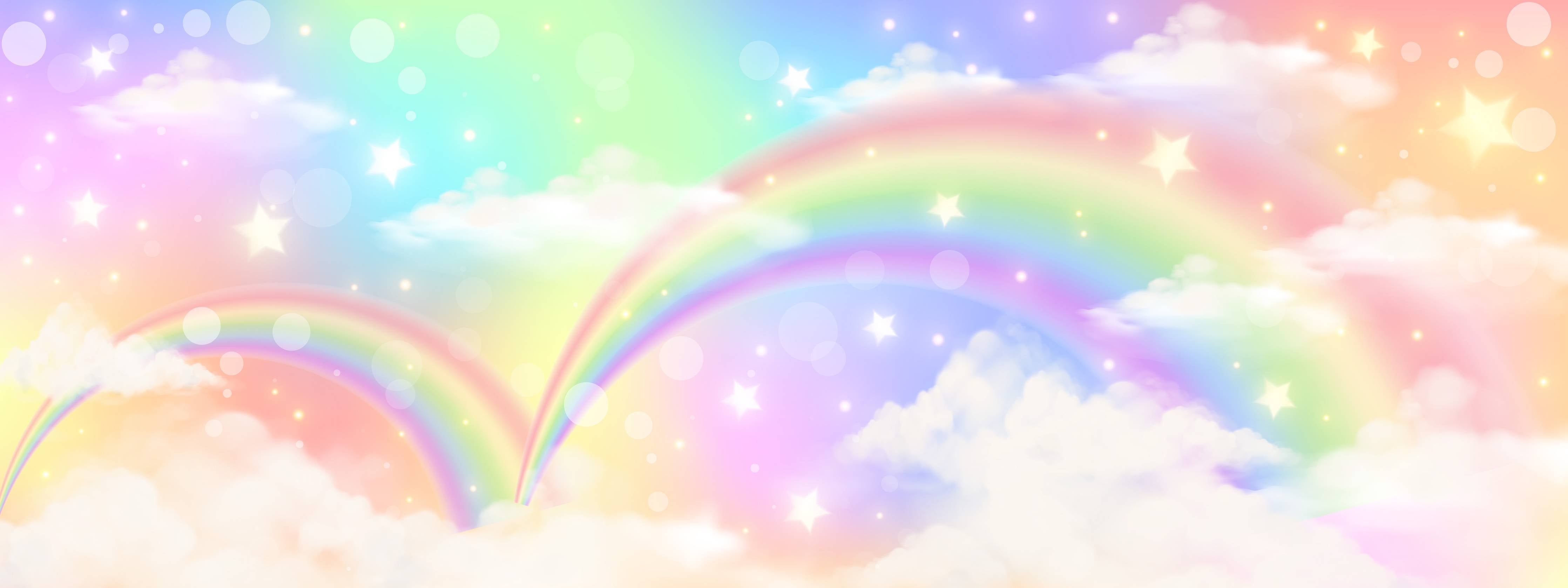 Wandverkleidung Flur-Farbenfroher Regenbogen Himmel
