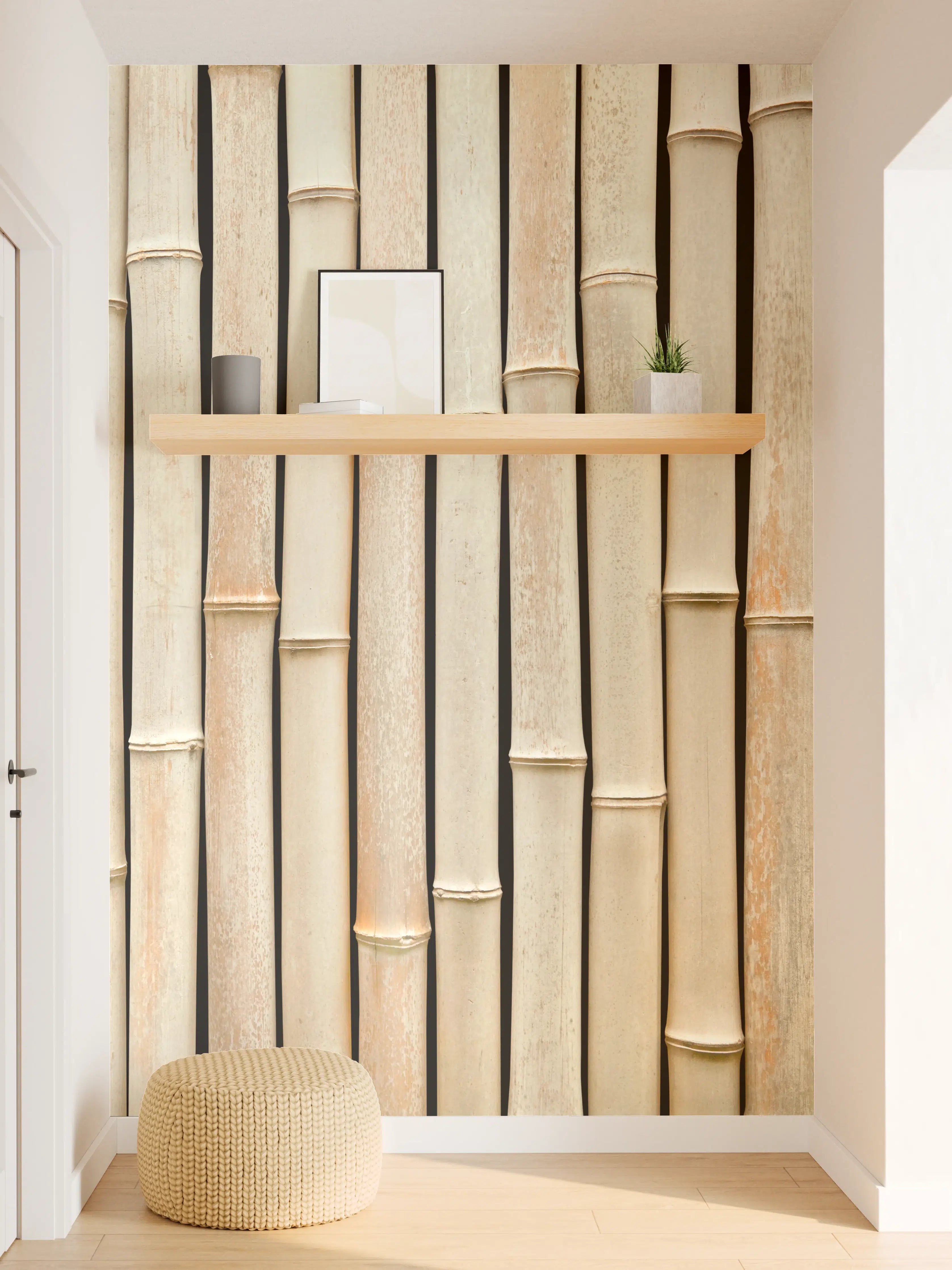 Wandverkleidung Flur - Fassade aus schönem Bambus